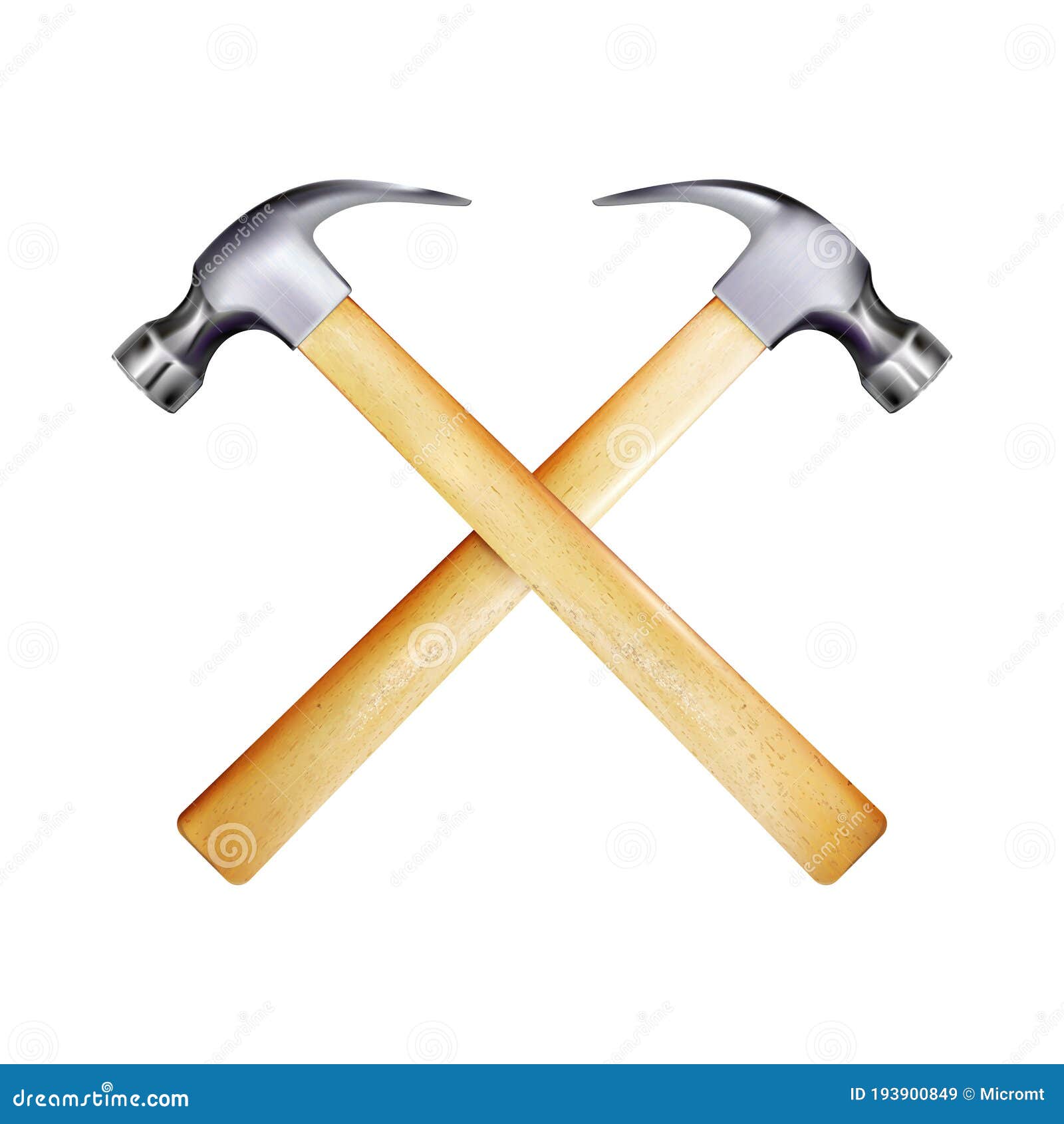 Hammer with wooden handle on white background Vector Image