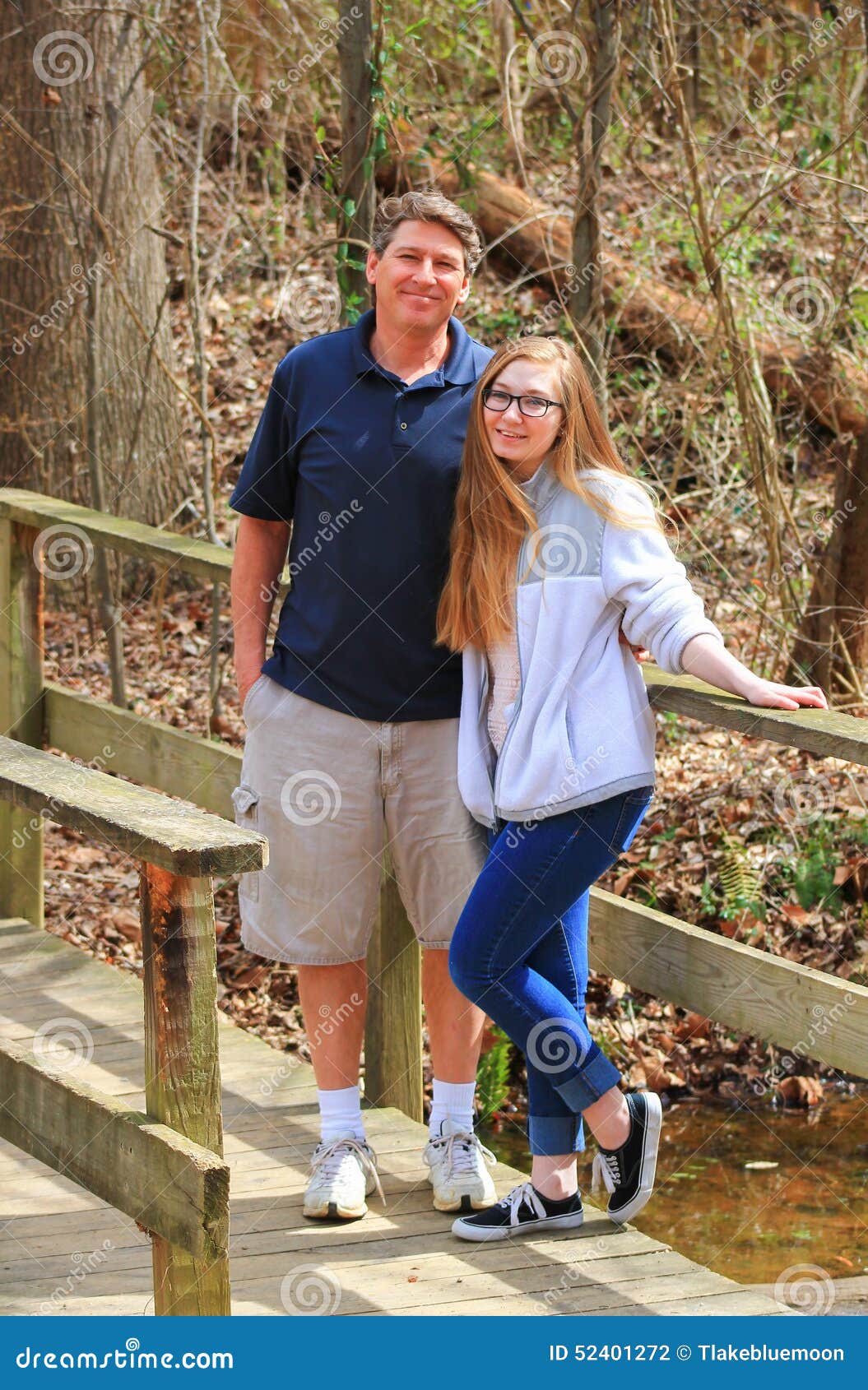 Young Teen Daughter And Dad