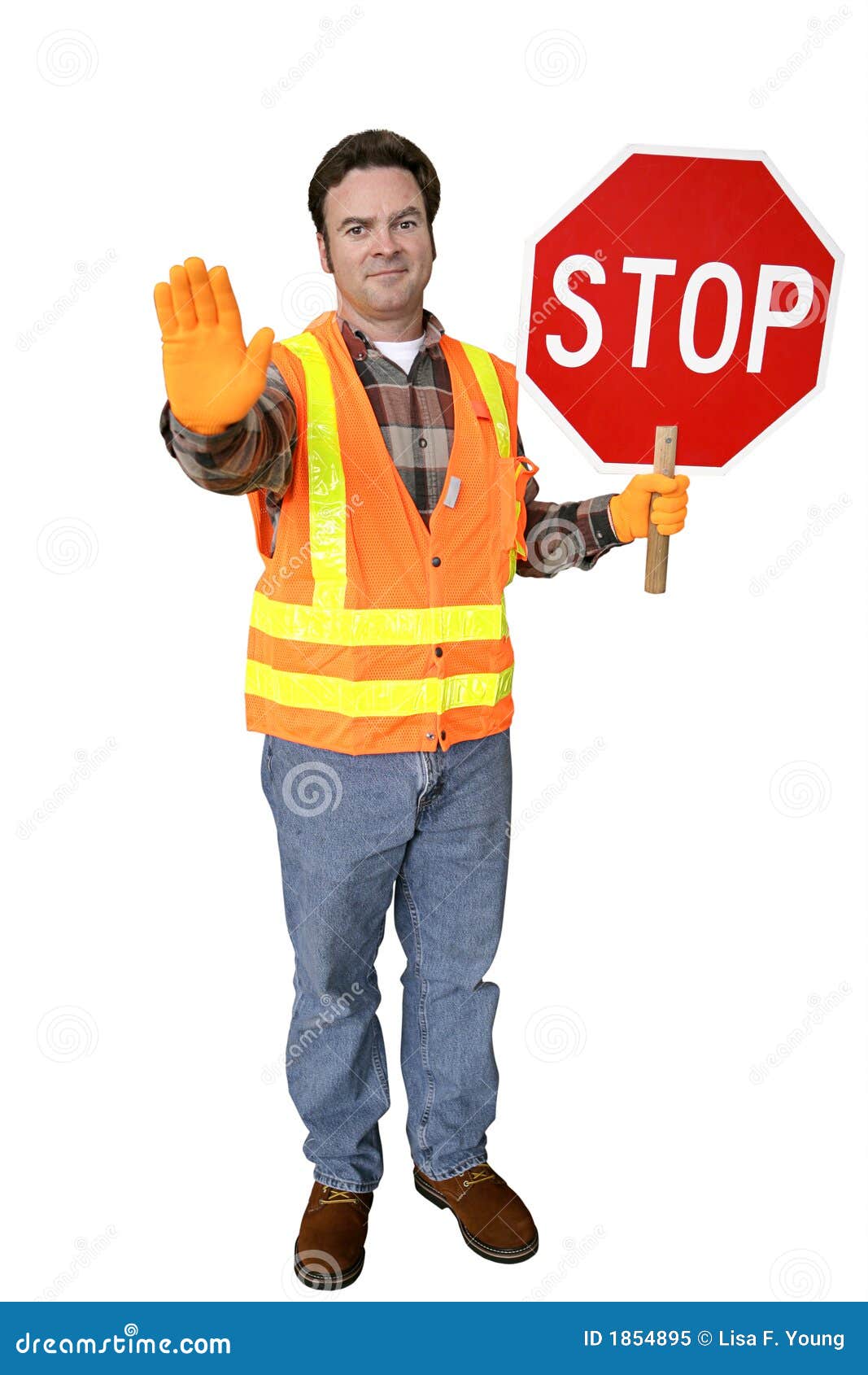 Crossing Guard Full Body Isolated Royalty Free Stock Photo - Image: 1854895