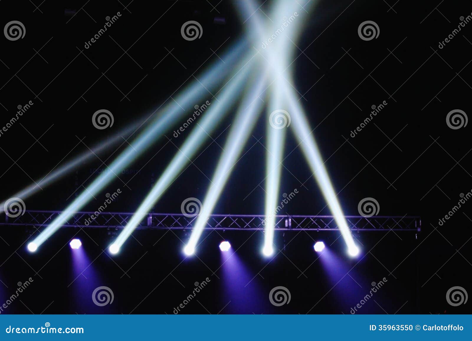 Crossing Lights in the Show Time Stock Photo Image of beams, music