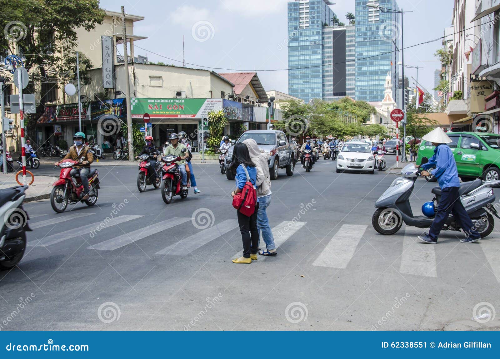 Crossing Street Ho Chi Minh, Vietnam Editorial Photo - Image of