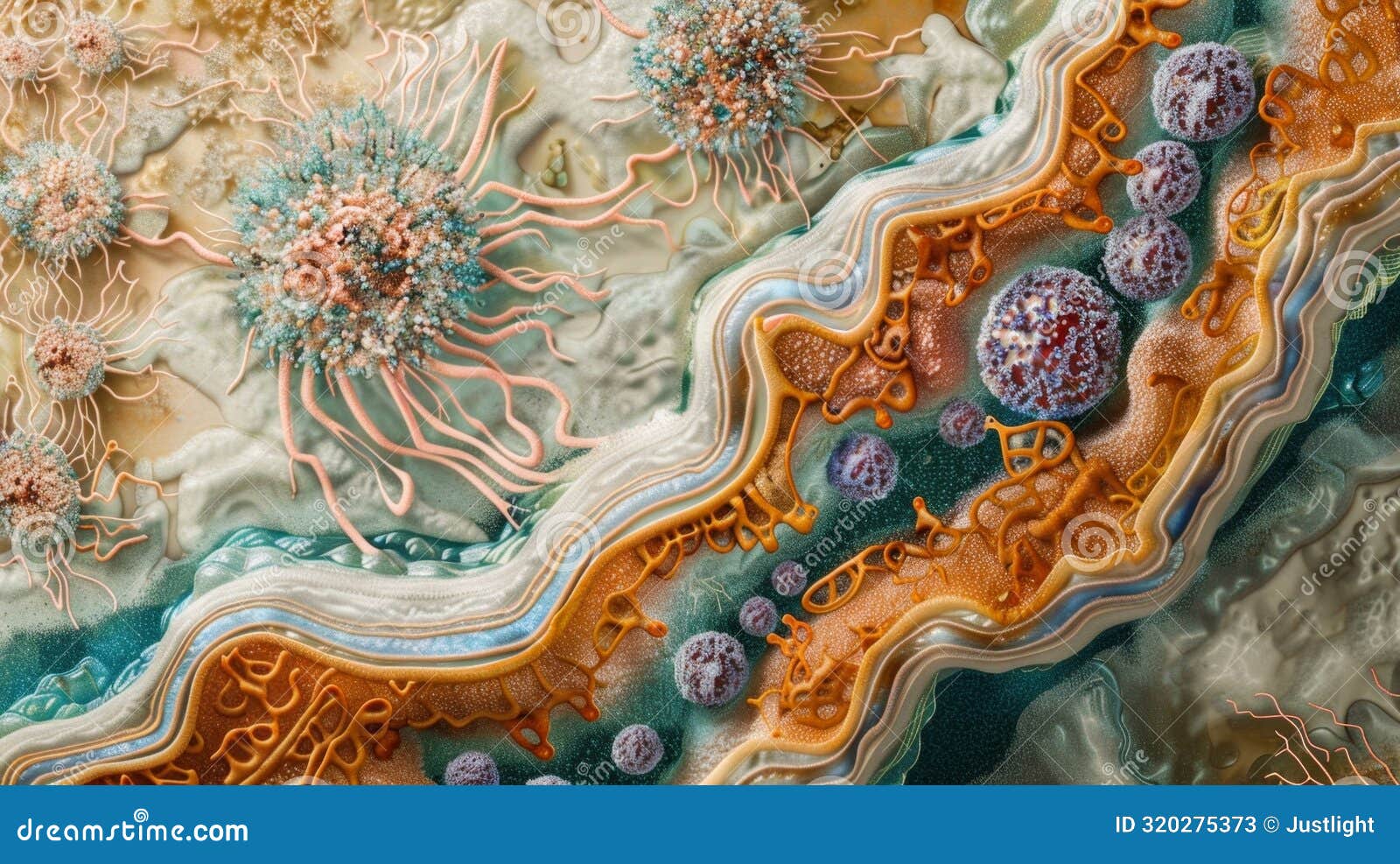 a crosssection of the digestive tract showing mast cells releasing histamine in response to ingested allergens