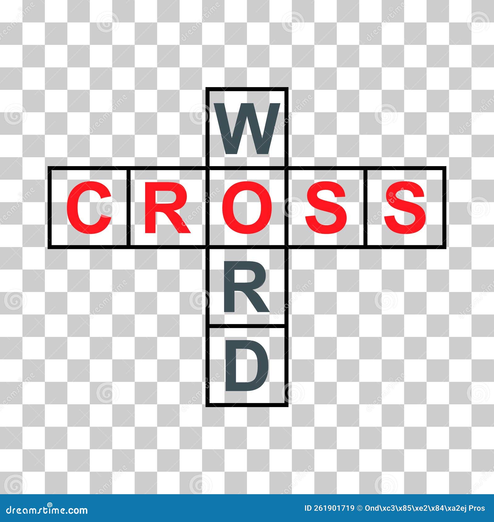 Crossword Concept Icon, Cross Word Graphic Symbol,  Flat Vector