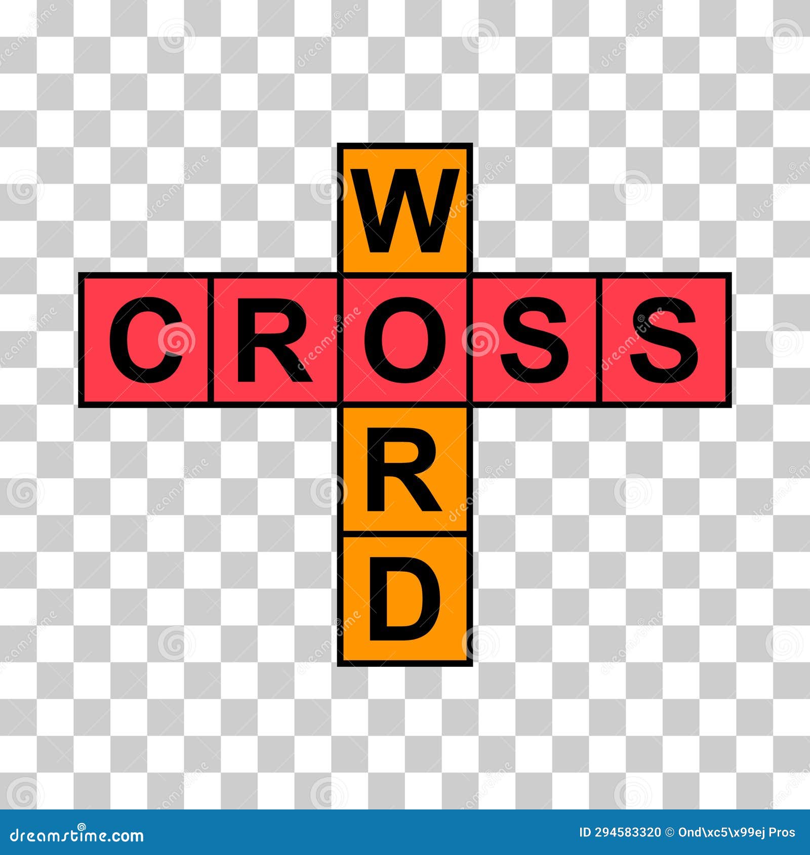 Crossword Concept Icon, Cross Word Graphic Symbol,  Flat Vector
