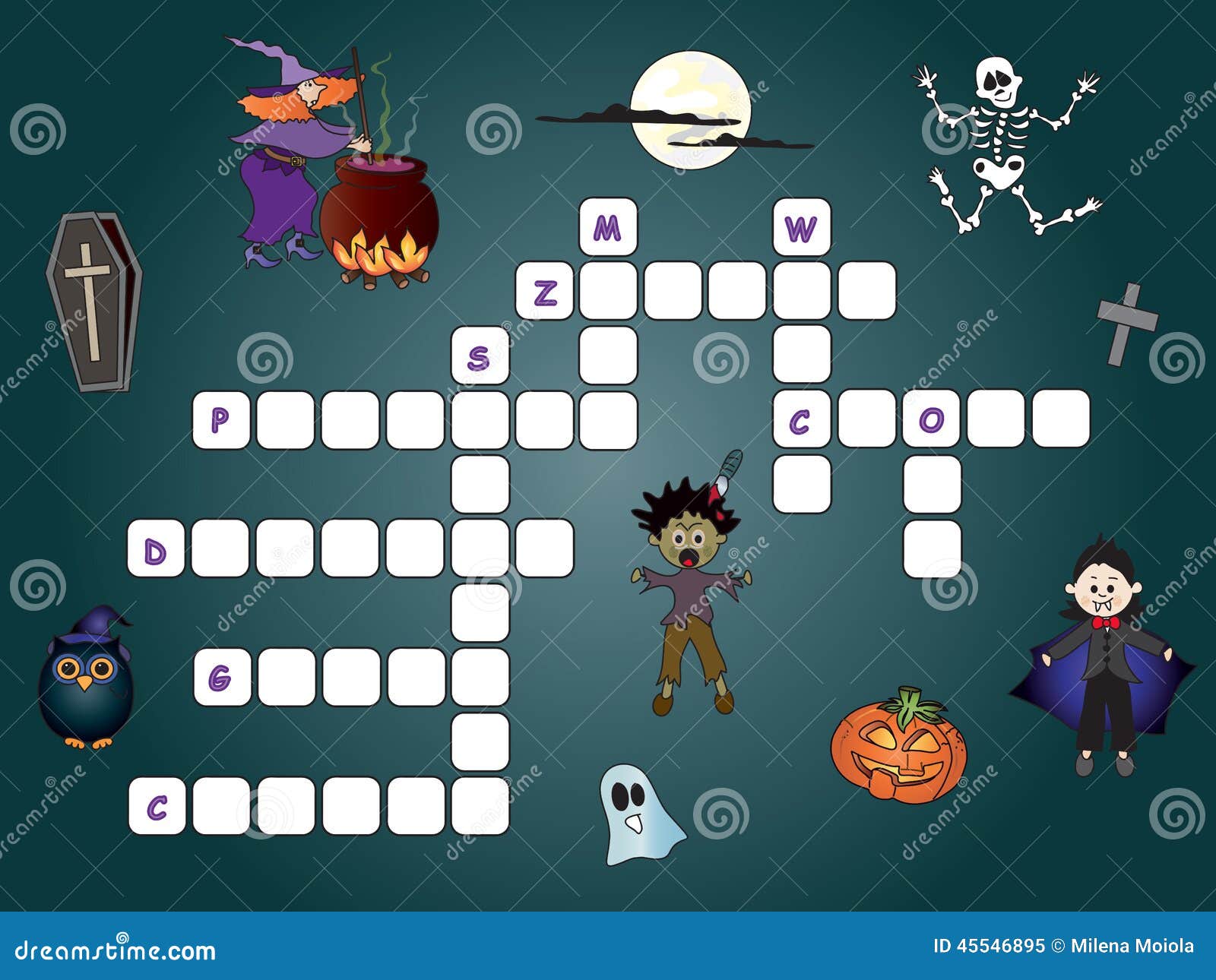 Halloween Crossword Stock Illustrations – 193 Halloween Crossword