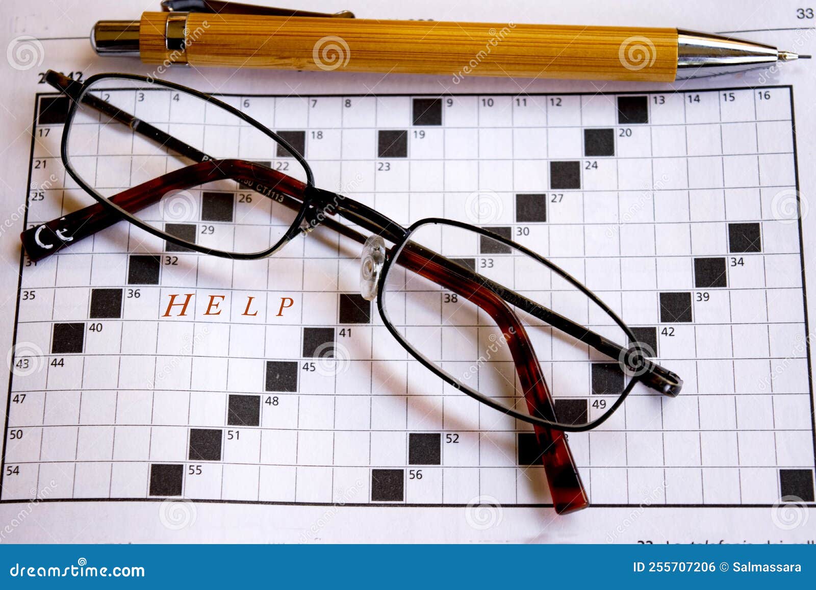 Crossword with help word stock photo. Image of assistance 255707206