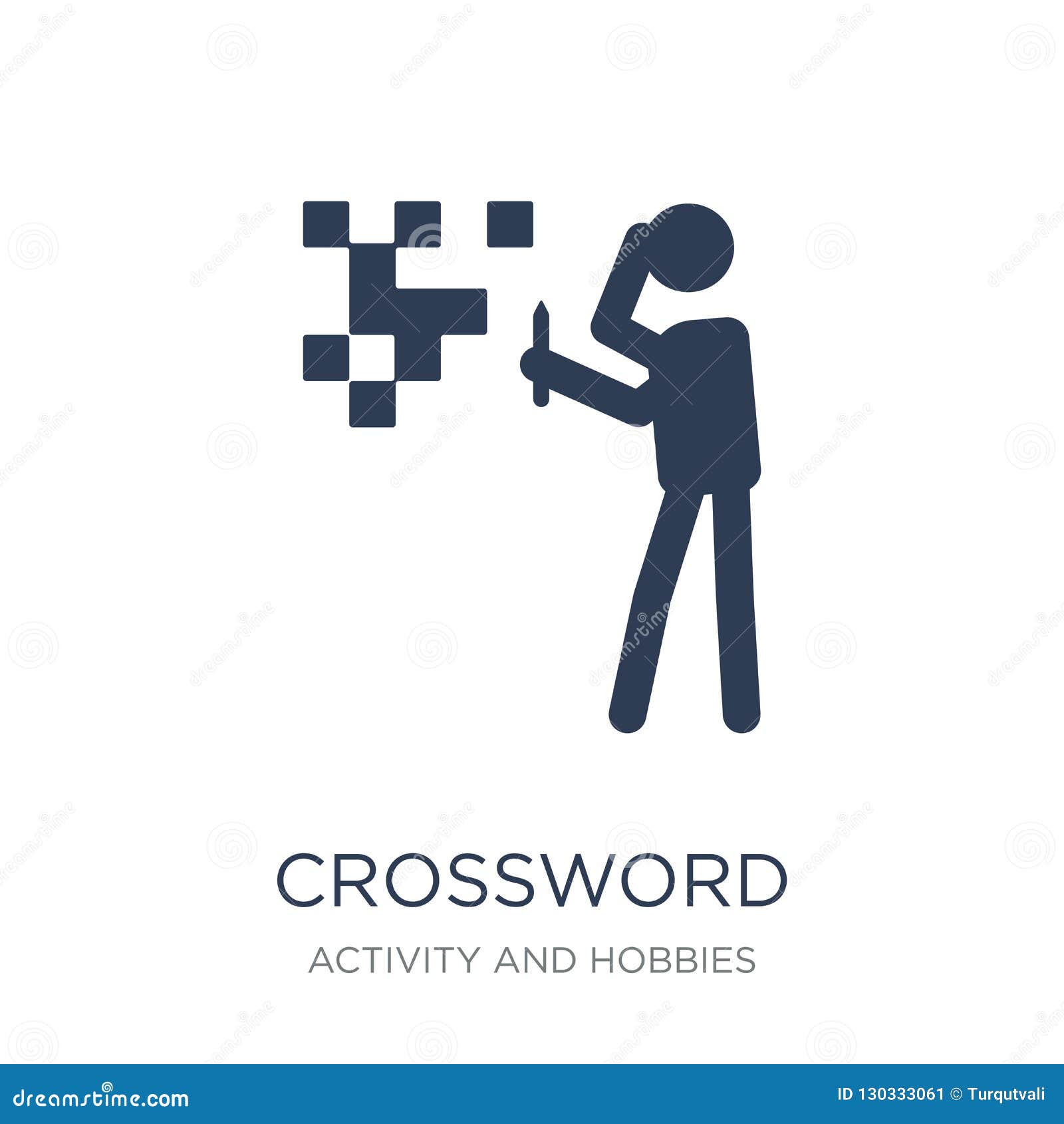 Crossword Icon. Trendy Flat Vector Crossword Icon on White Background
