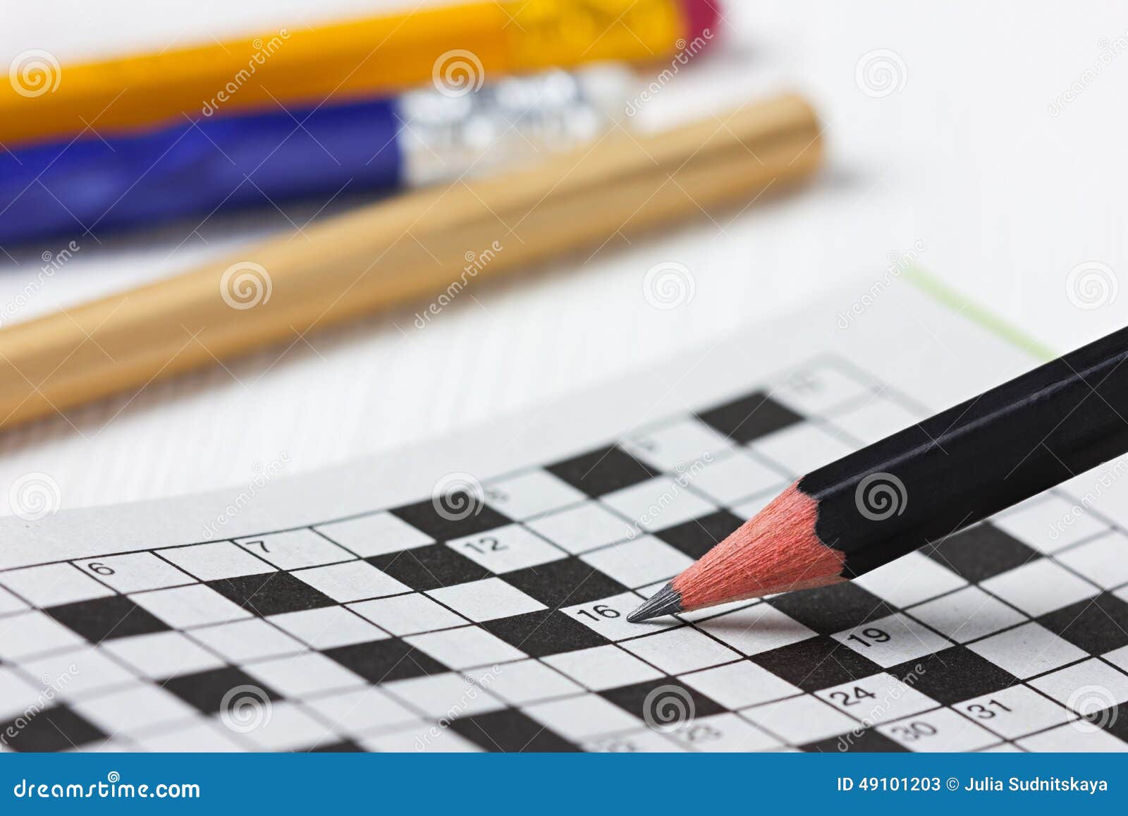 Crossword Puzzle Black Pencils Stock Photos Free & RoyaltyFree Stock
