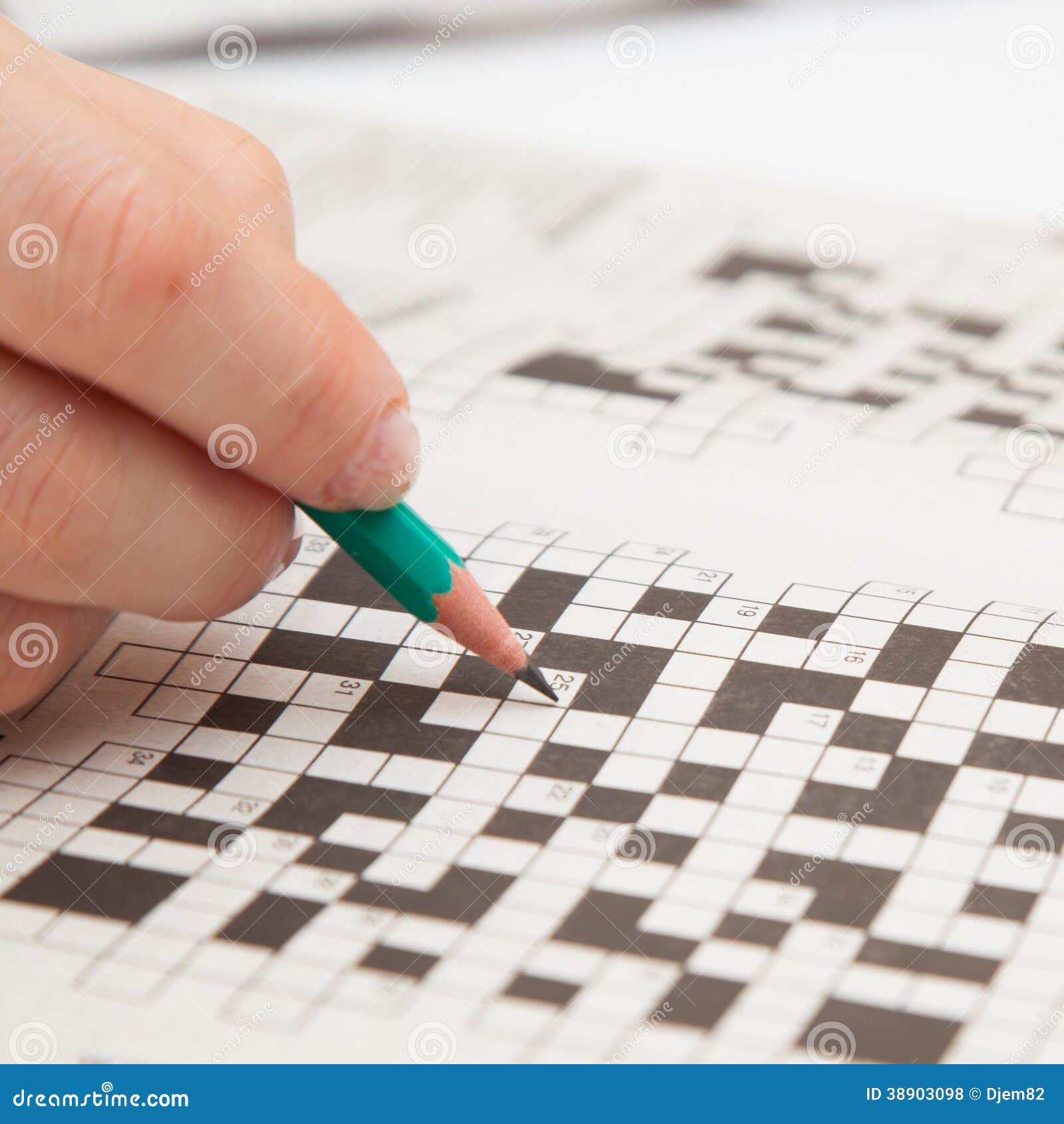 Crossword puzzle close up stock photo Image of concept 38903098