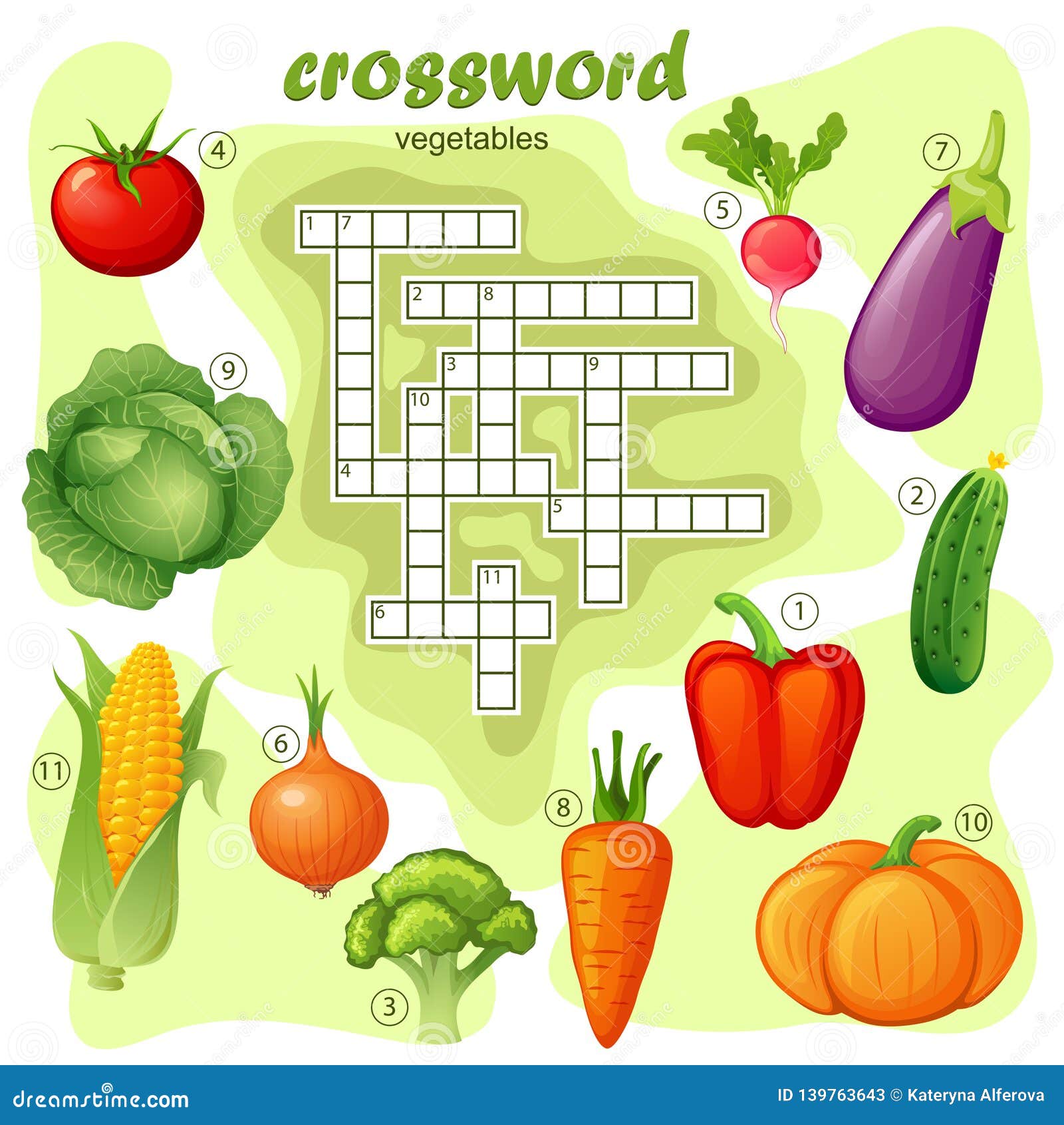 Vegetable Crossword Stock Illustrations 230 Vegetable Crossword Stock