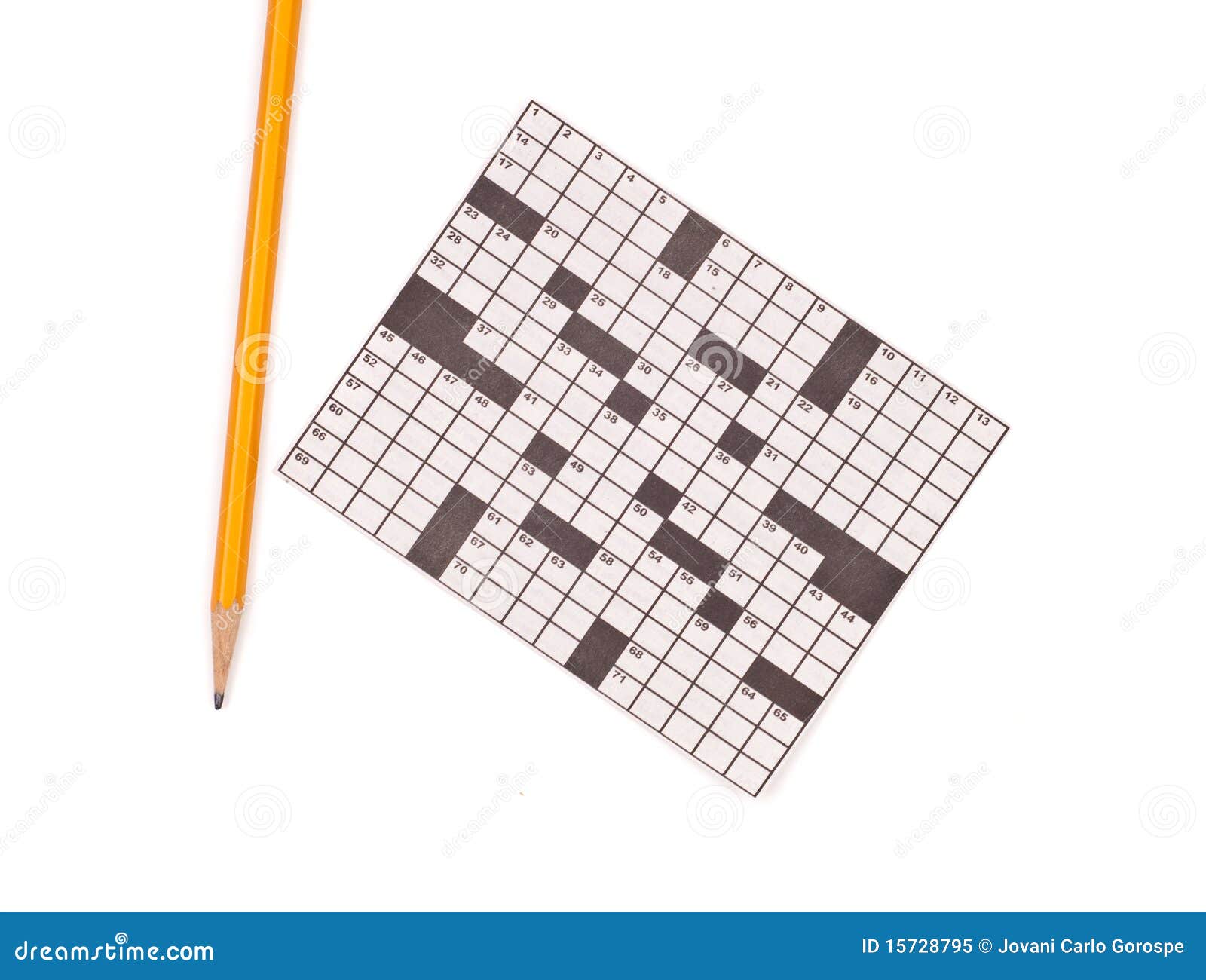 Crossword Puzzle and Pencil Stock Image Image of help, empty 15728795