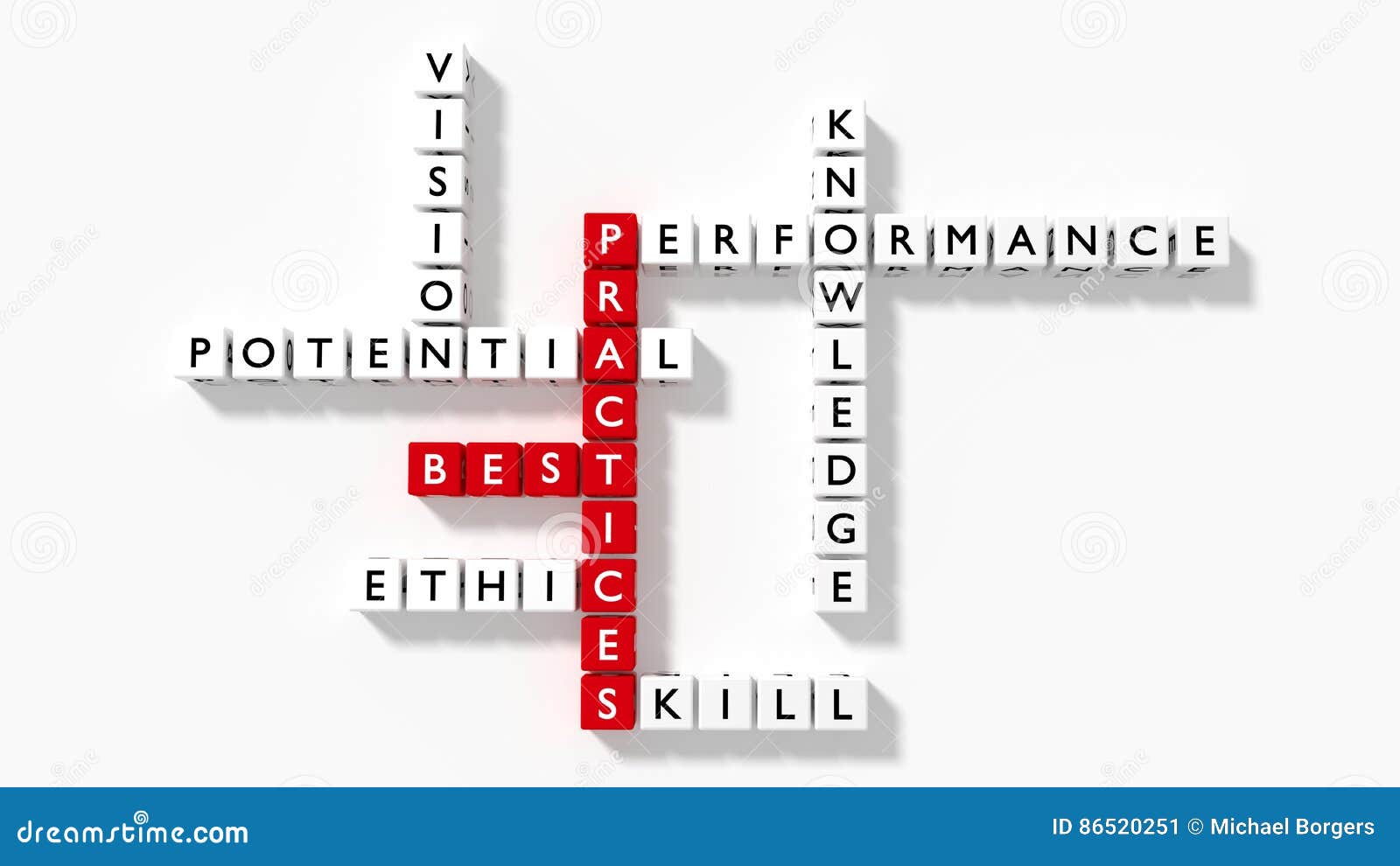 Crossword Puzzle Showing Best Practices Components As Dice Flat Royalty
