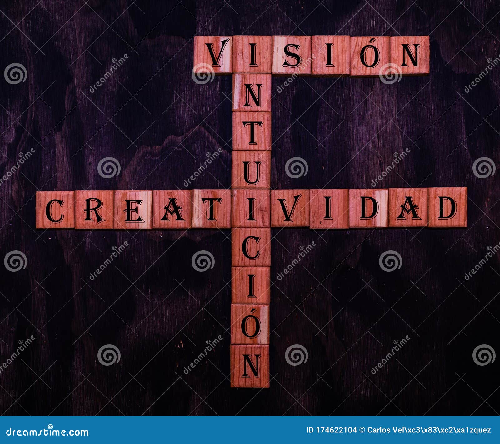 crossword of word intuicion vision creativity