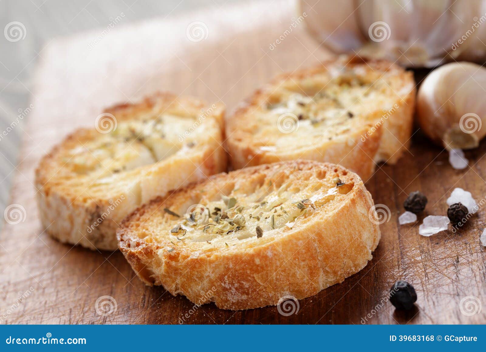 Crostini with Olive Oil and Garlic Stock Photo Image of garlic, traditional 39683168