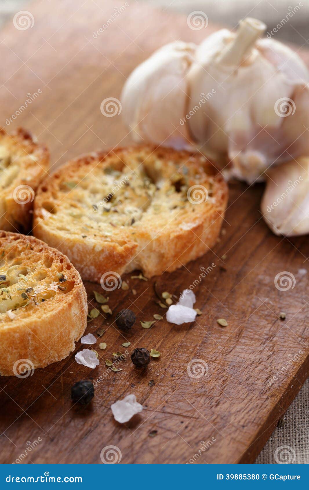 Crostini with Olive Oil and Garlic Stock Photo Image of ground, olive 39885380