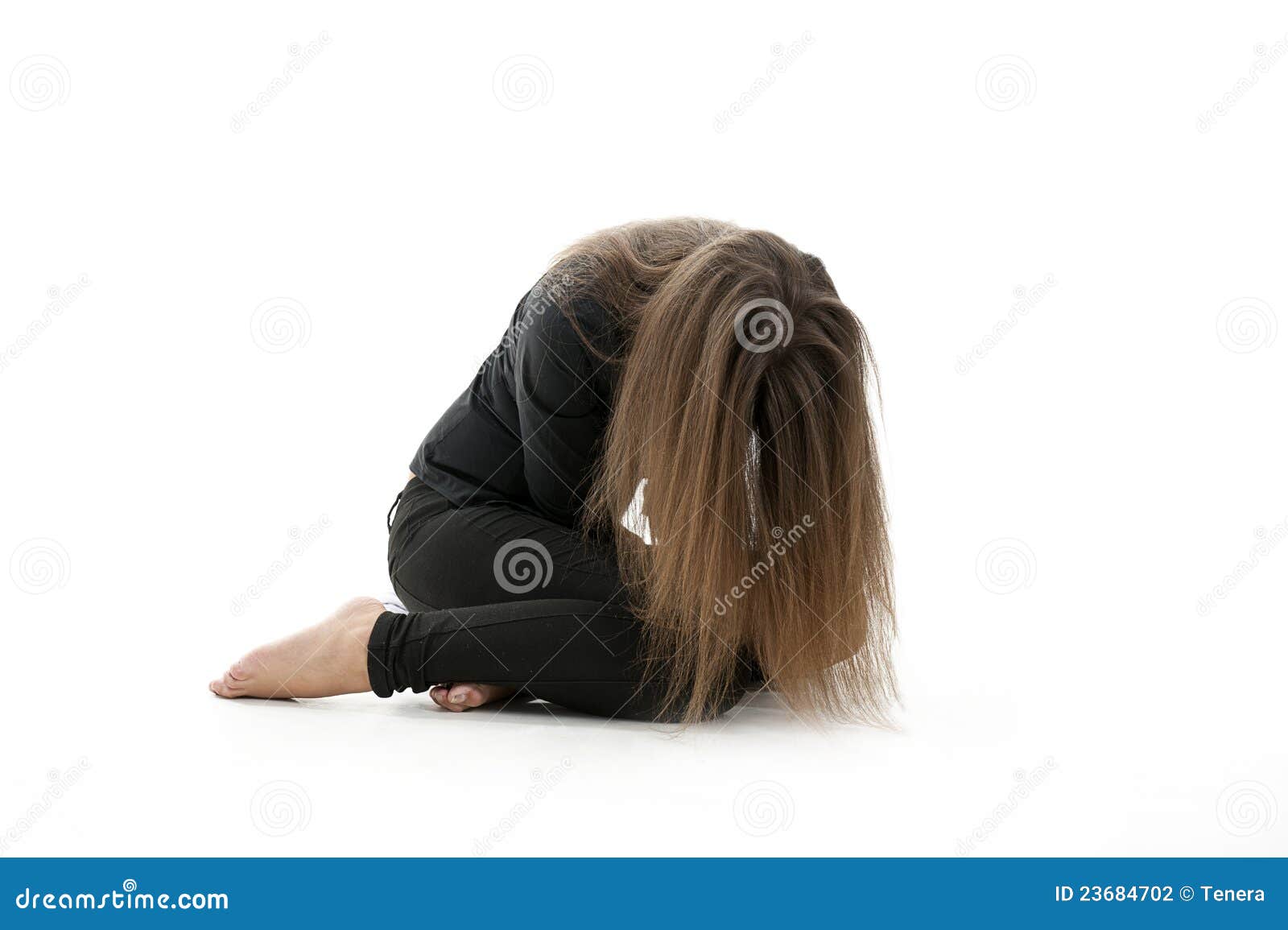 Young Male Dancer Posing In A Crouched Position With His Hands Together And  Looking Into The Camera, Isolated On White Stock Photo, Picture and Royalty  Free Image. Image 17825528.
