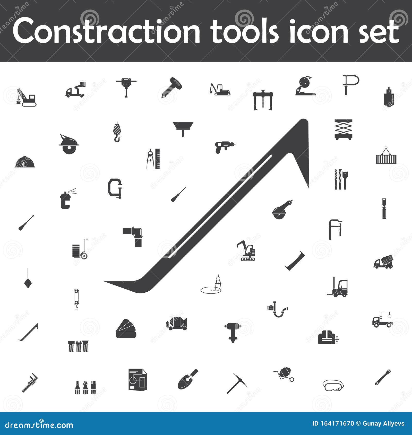 crowbar icon. constraction tools icons universal set for web and mobile