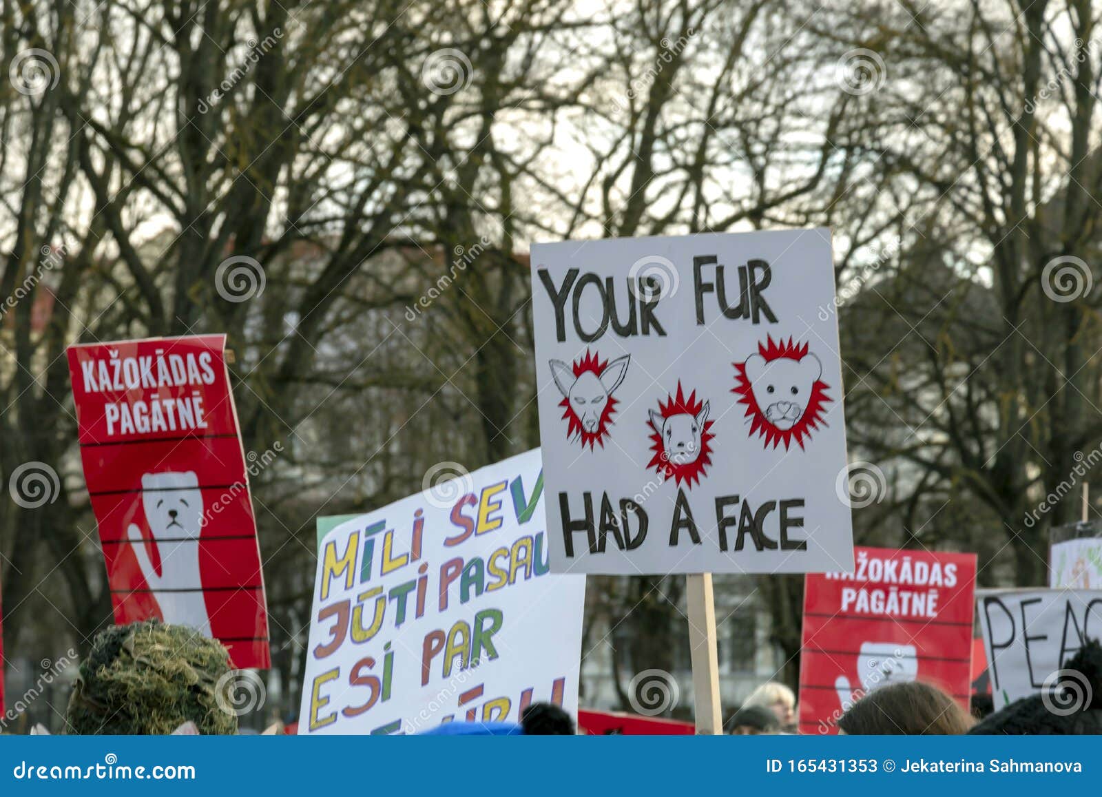 Crowd of Activists at Animal Advocacy Event with Signs and Banners in Hands  Protest Against Animal Abuse Editorial Stock Photo - Image of event,  opposition: 165431353
