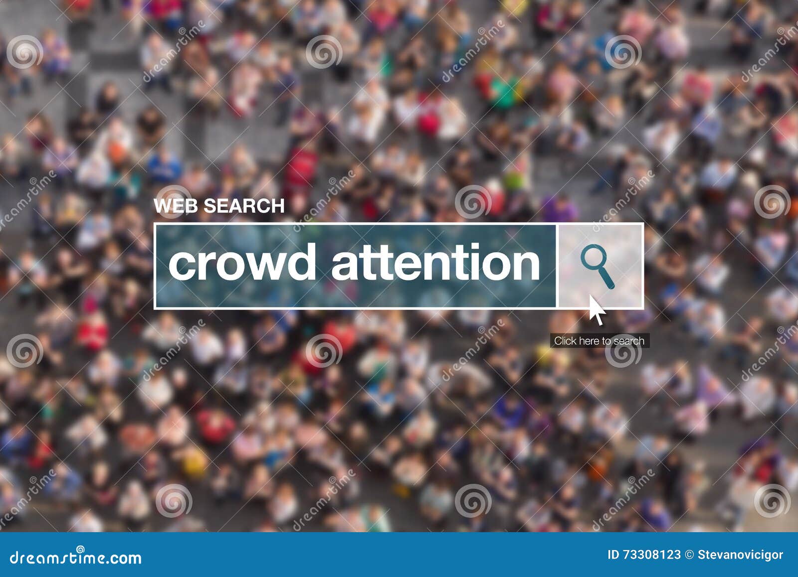 Crowd Attention  Search Box Stock Image Image of society, word
