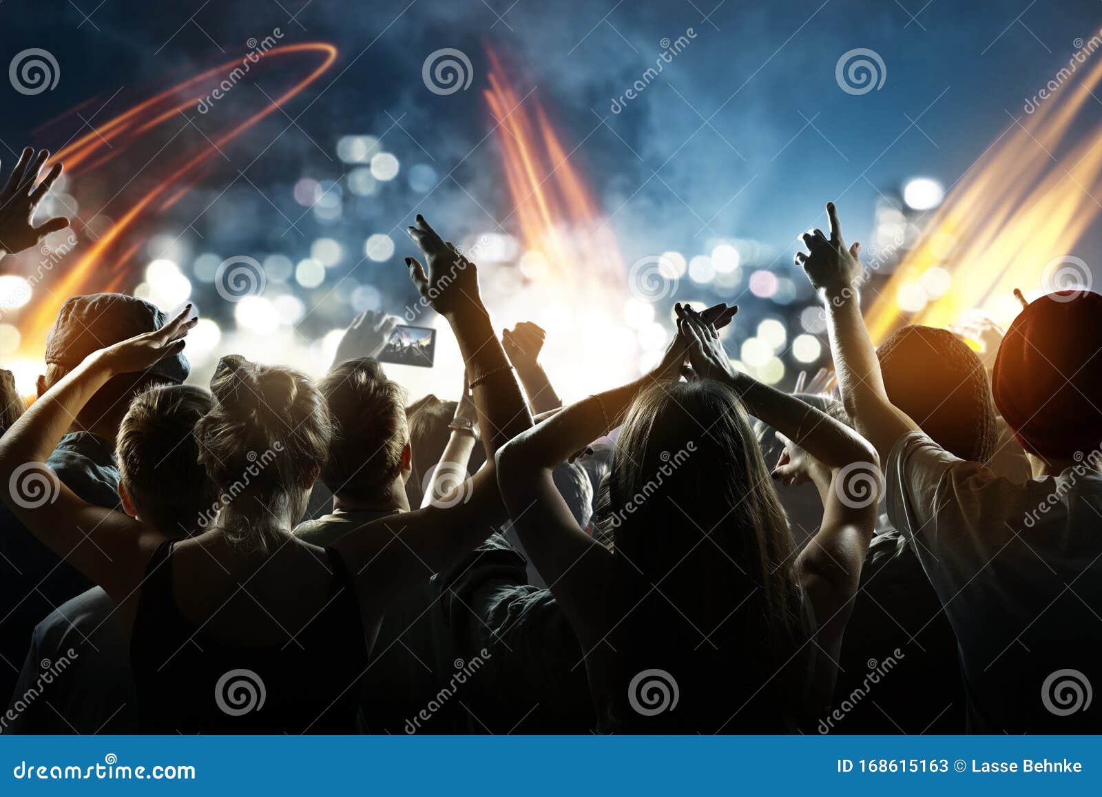 Crowd at a concert editorial stock photo. Image of festival - 168615163