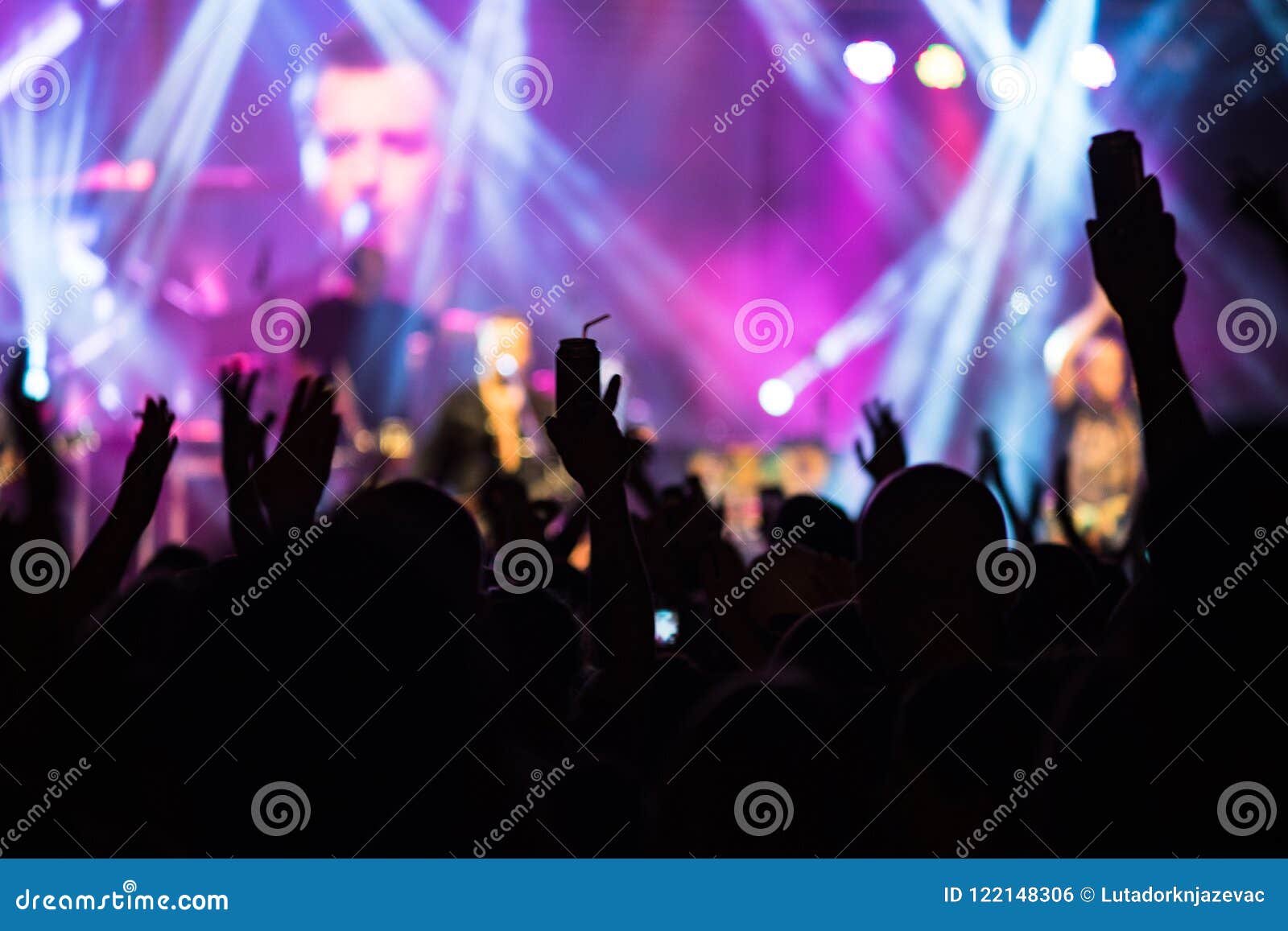 Crowd Hands in the Air at the Concert Stock Photo - Image of enyoing ...