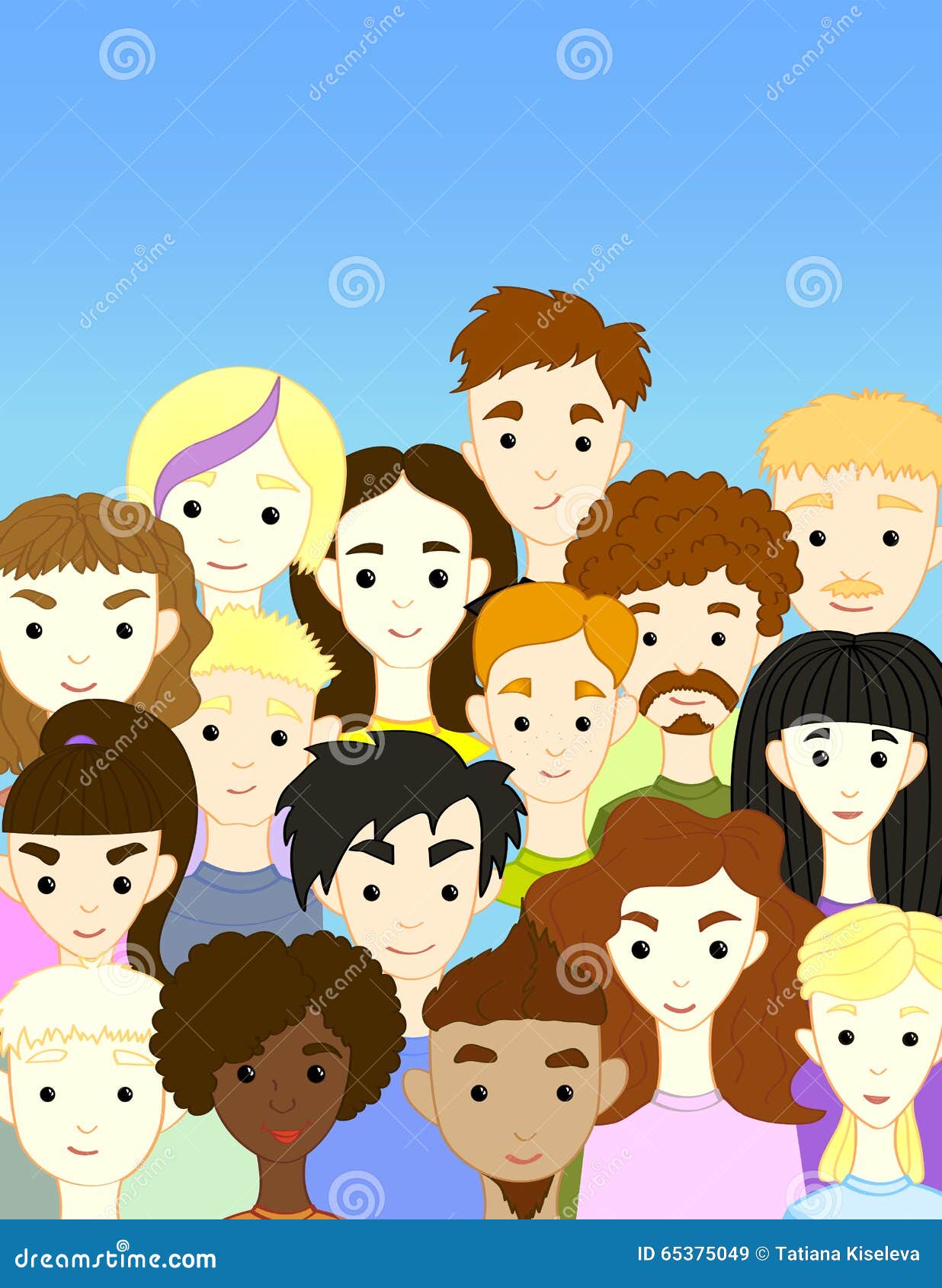 Crowd International Different People Characters Stock 