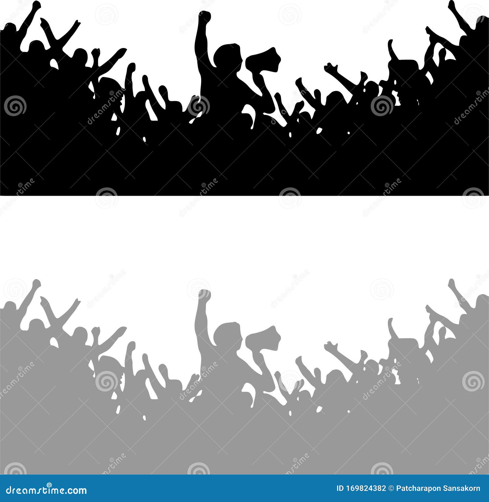 Crowd People Cheering Vector Isolated On White Background Stock ...