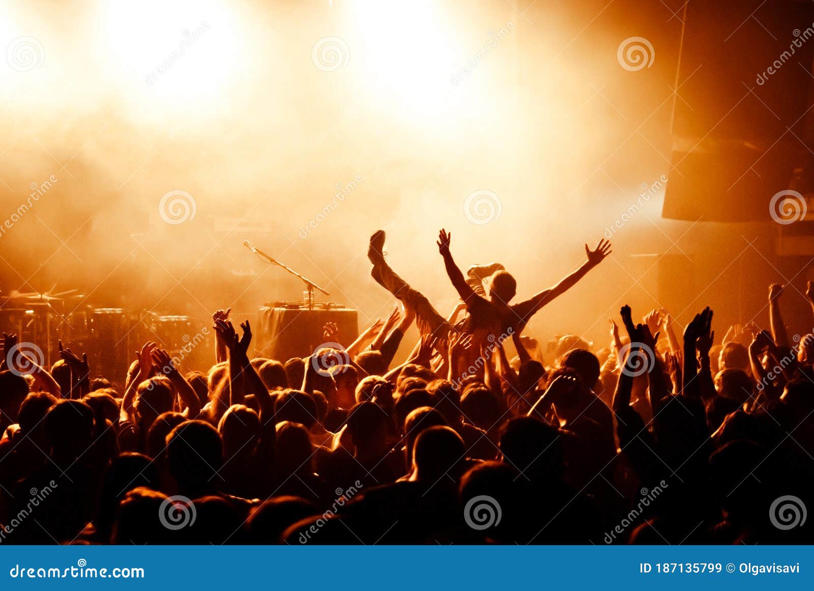 Crowd Surfing during Concert Stock Image Image of music, roll 187135799