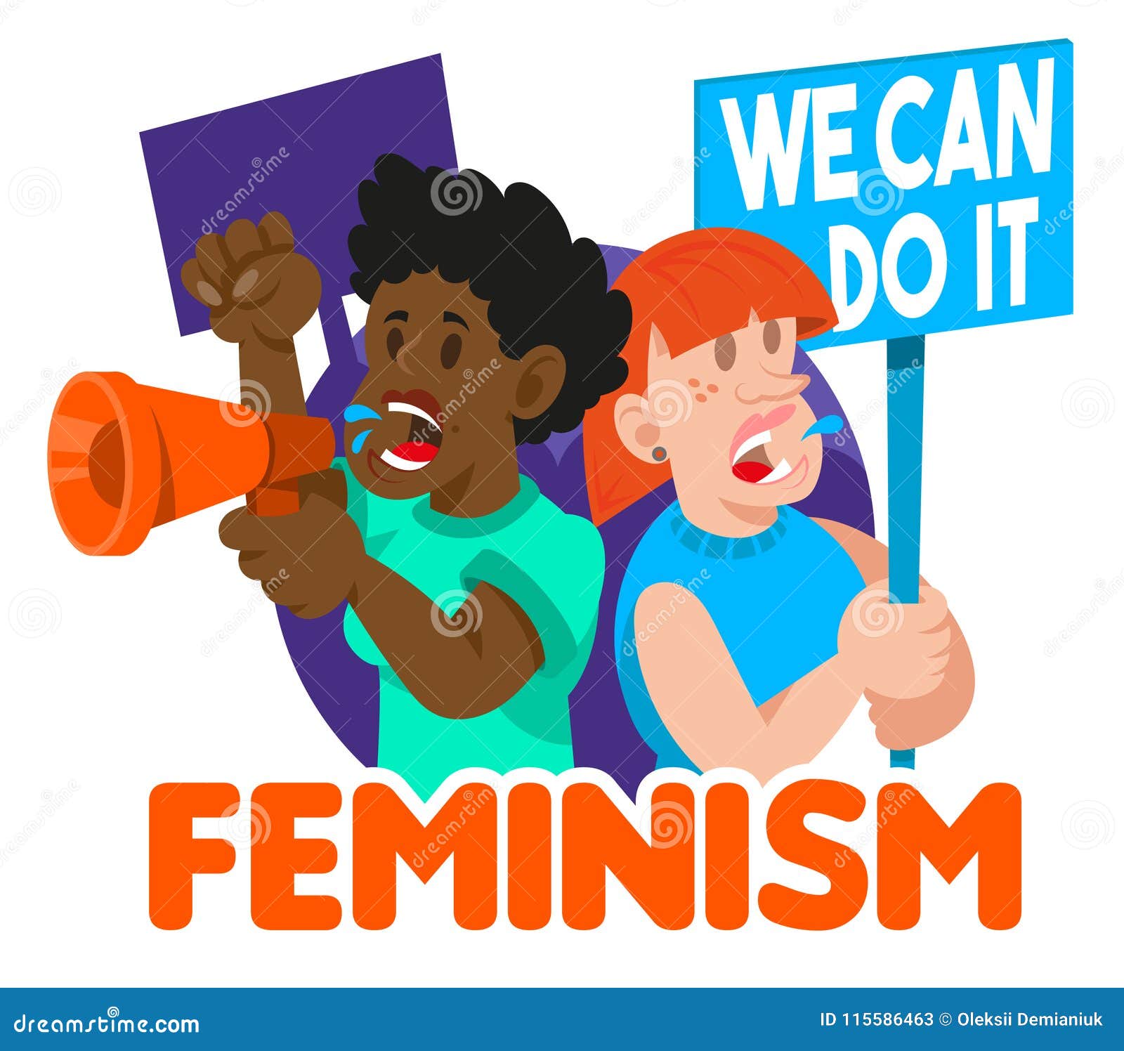 Women Are Feminists. Feminism. Self-love. Love For Your Body. Cartoon ...