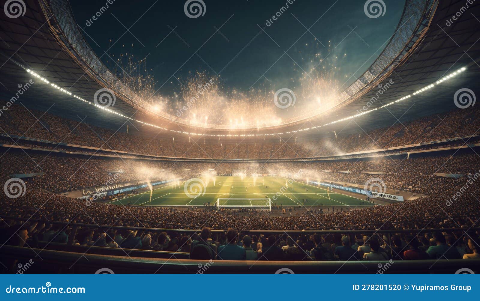 Crowded Bleachers Illuminate Successful Soccer Championship Celebration