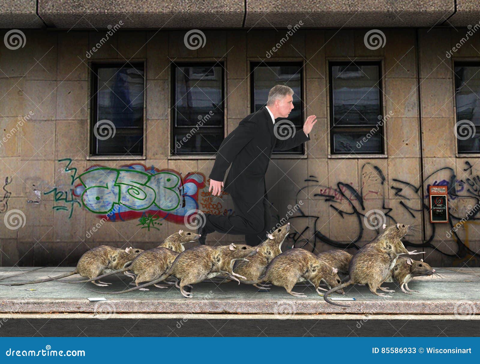 crowded city, rat race, rats