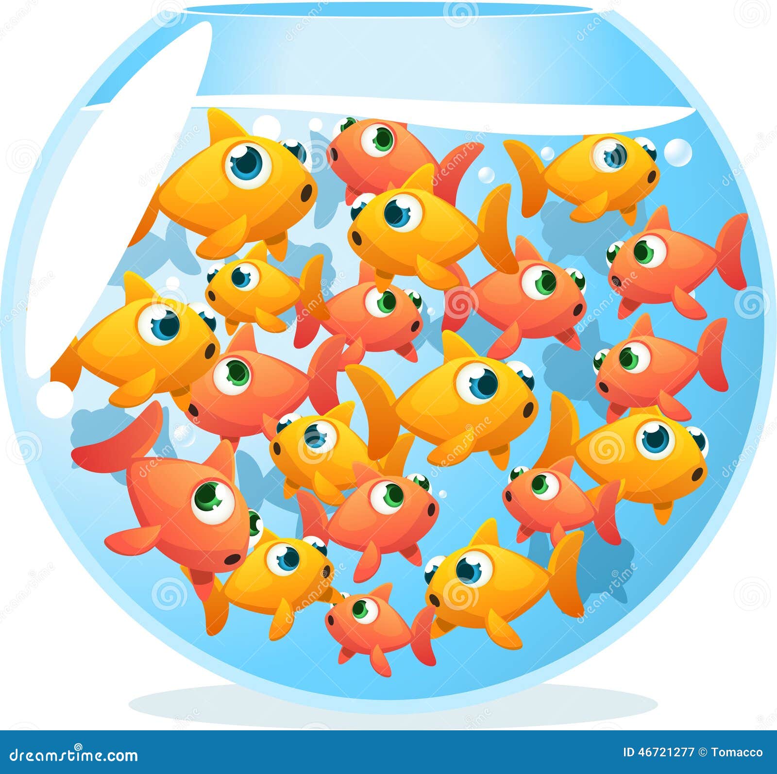 crowded fishbowl full of fish