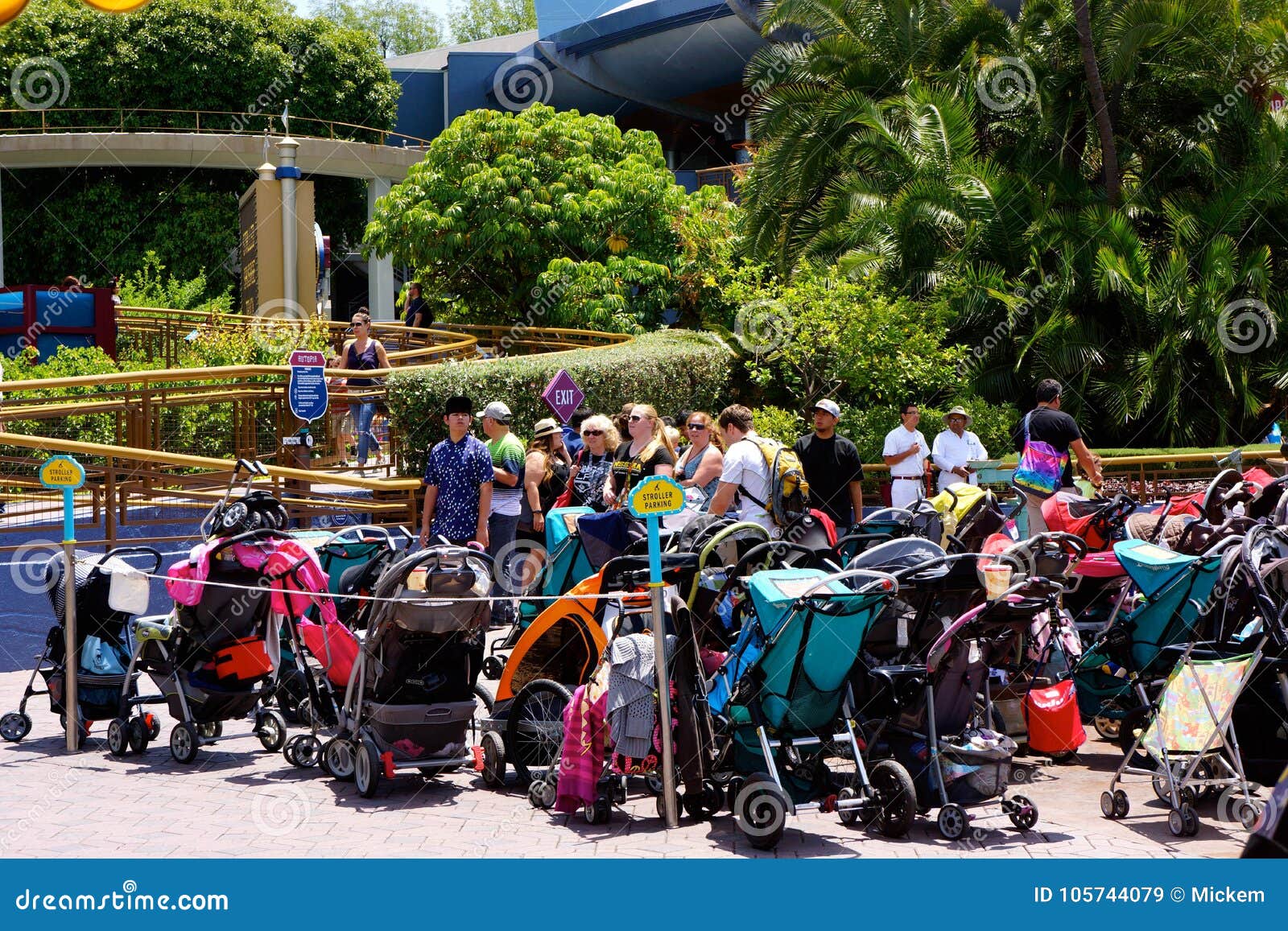 Disneyland Stroller Parking Editorial Stock Image - Image of line, park