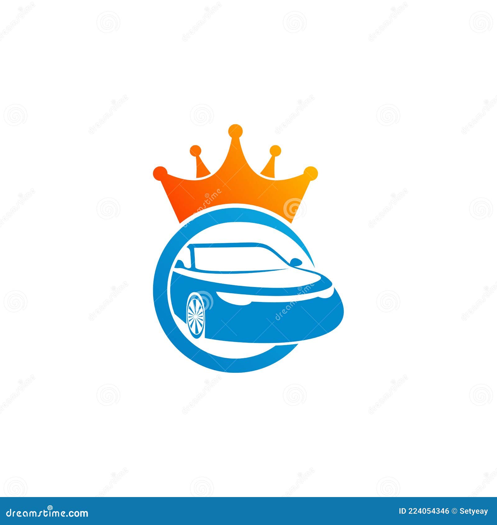 Crown Car Logo Vector Template, Creative Car Logo Design Concepts Stock