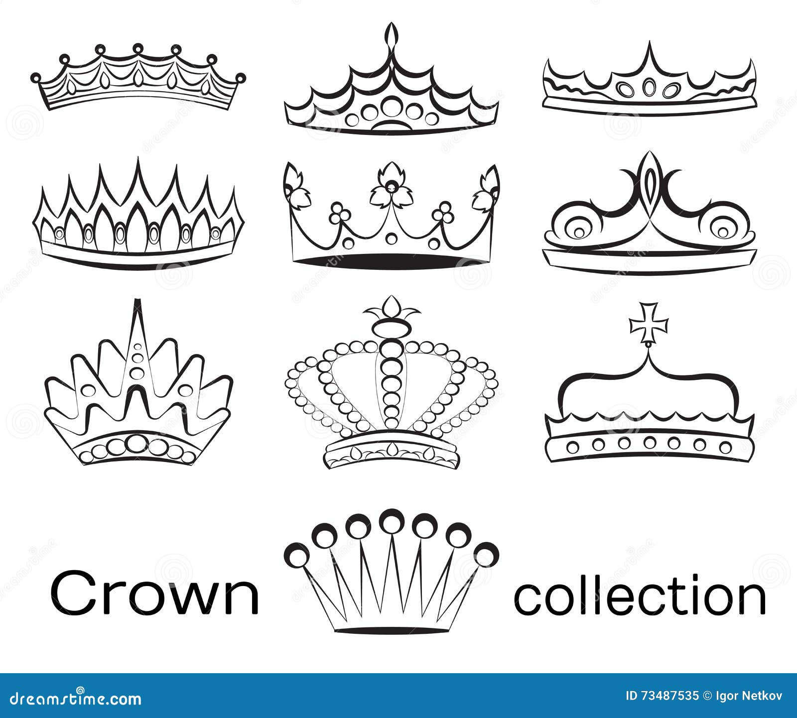 Crown collection set stock vector. Illustration of coronation - 73487535