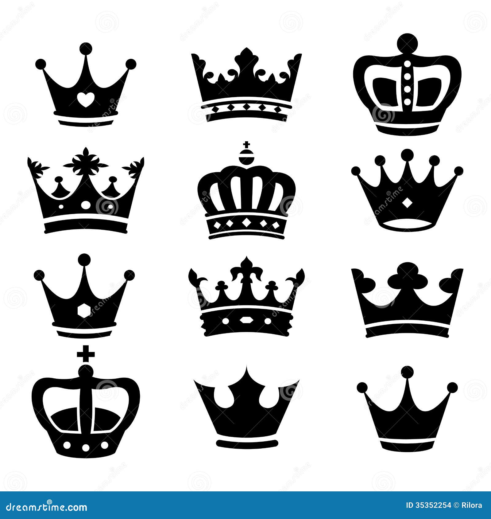 Download Crown Collection - Vector Silhouette Stock Vector ...