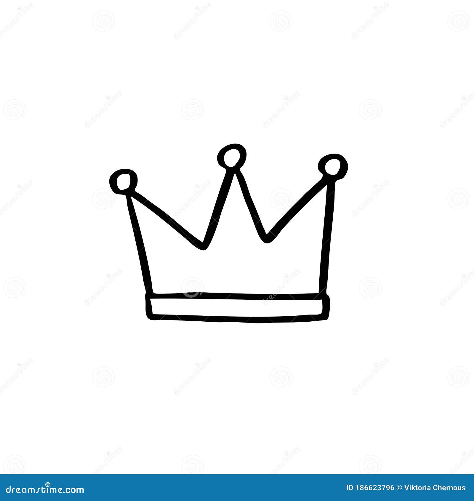 Crown Doodle Icon, Vector Illustration Stock Illustration ...