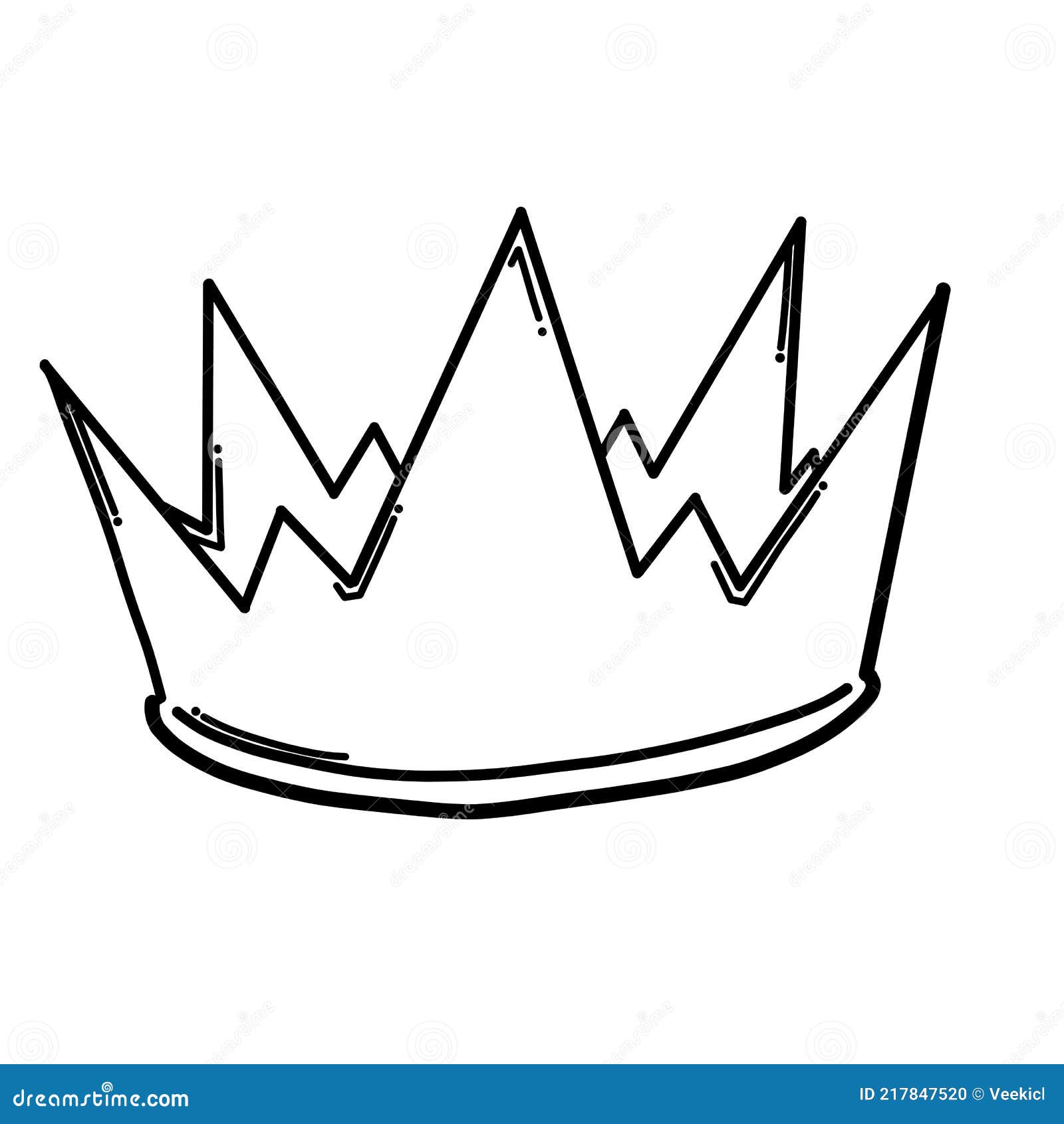 Crown Doodle Vector Icon. Drawing Sketch Illustration Hand Drawn ...