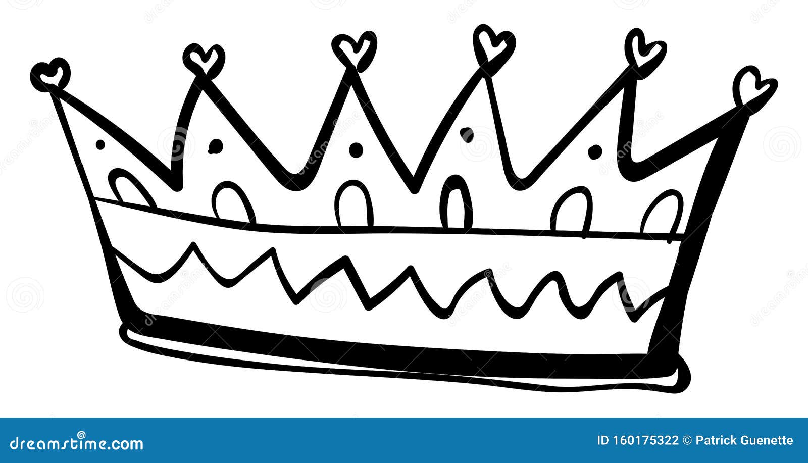Crown Drawing, Illustration, Vector Stock Vector - Illustration of hand ...