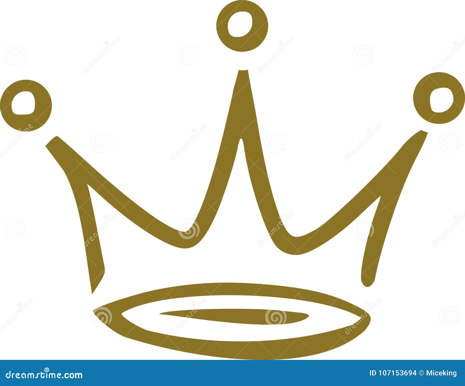 crown handdrawn golden