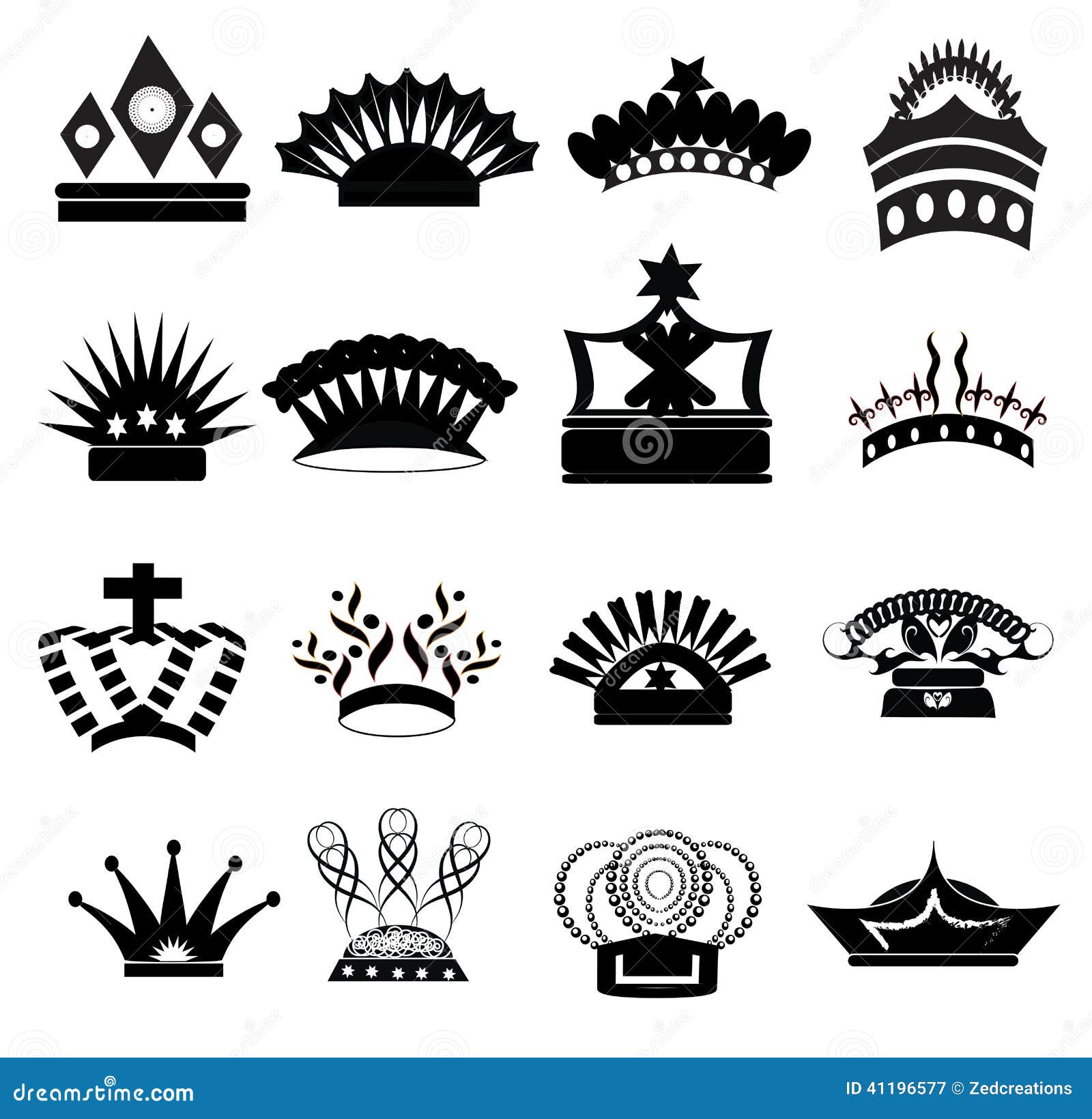 Crown Icon Set stock vector. Illustration of assortment - 41196577