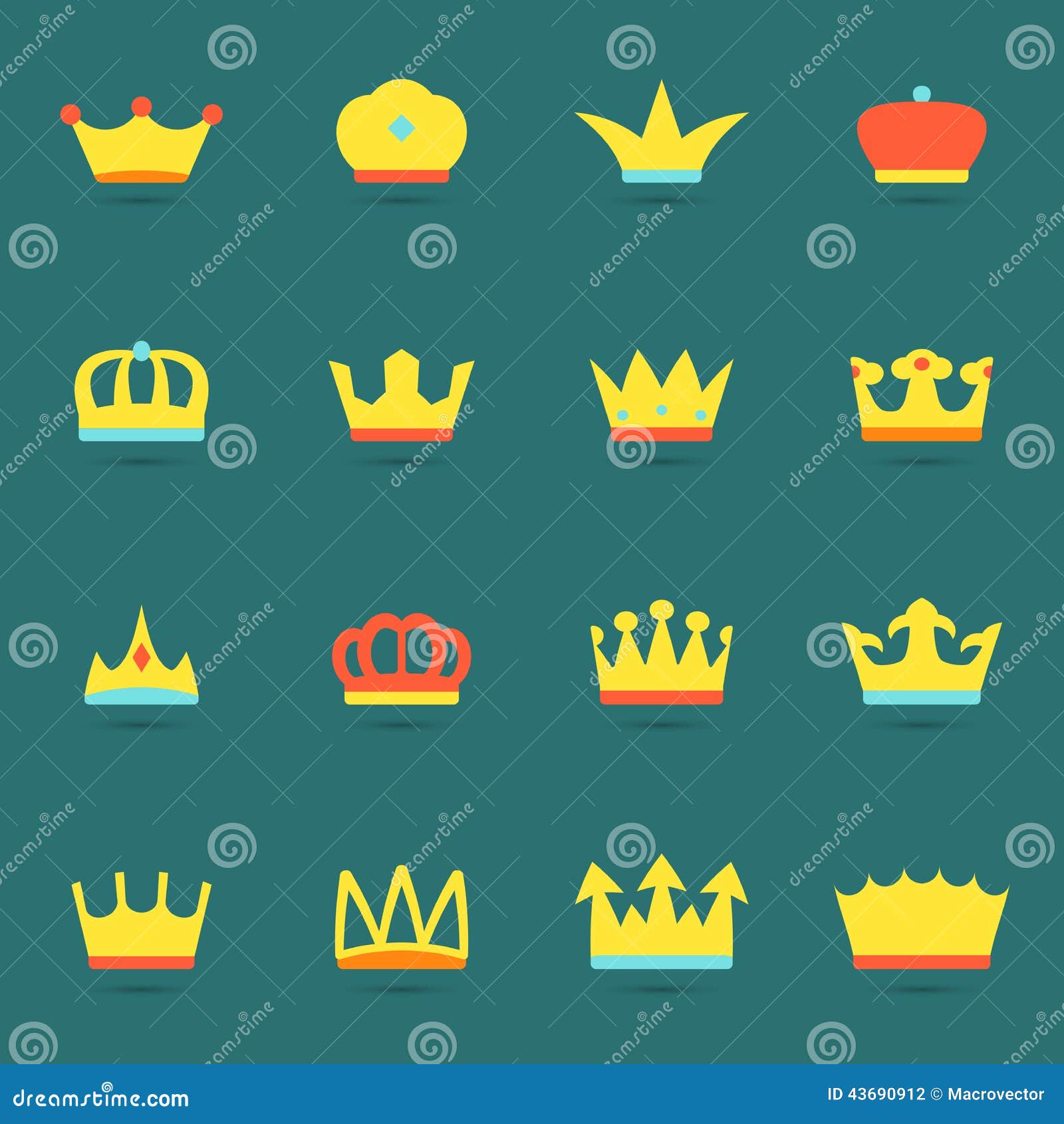 Crown icon set stock vector. Illustration of network - 43690912