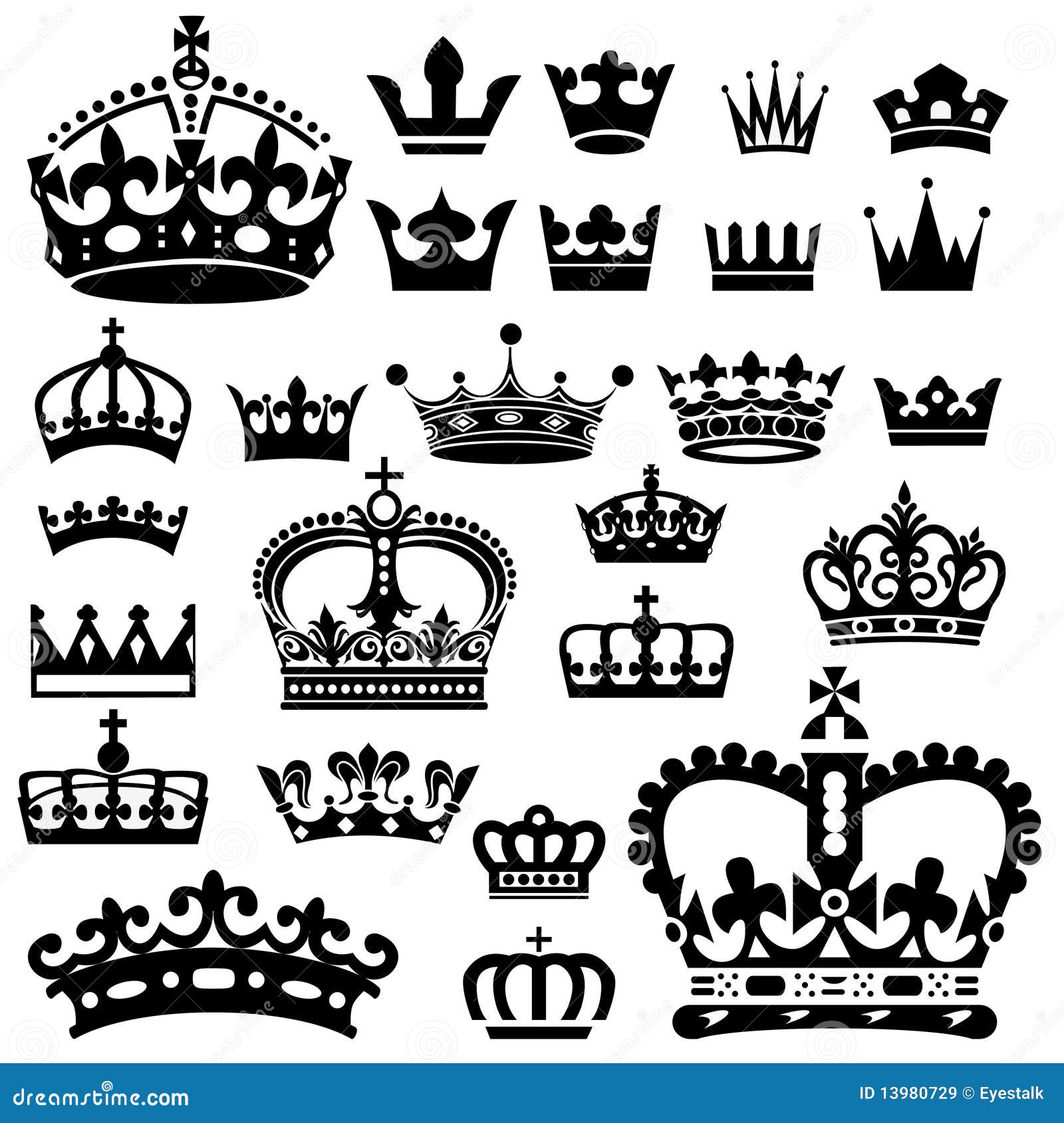 Crown Icons stock vector. Illustration of icon, noble - 13980729