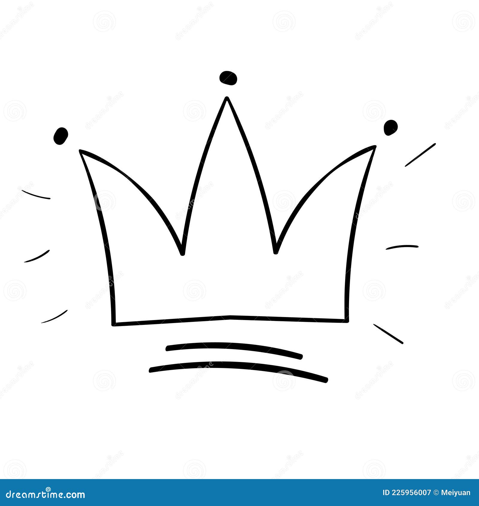 Crown Illustration Hand Drawn Clipart Coloring Vector Cartoon Stock ...
