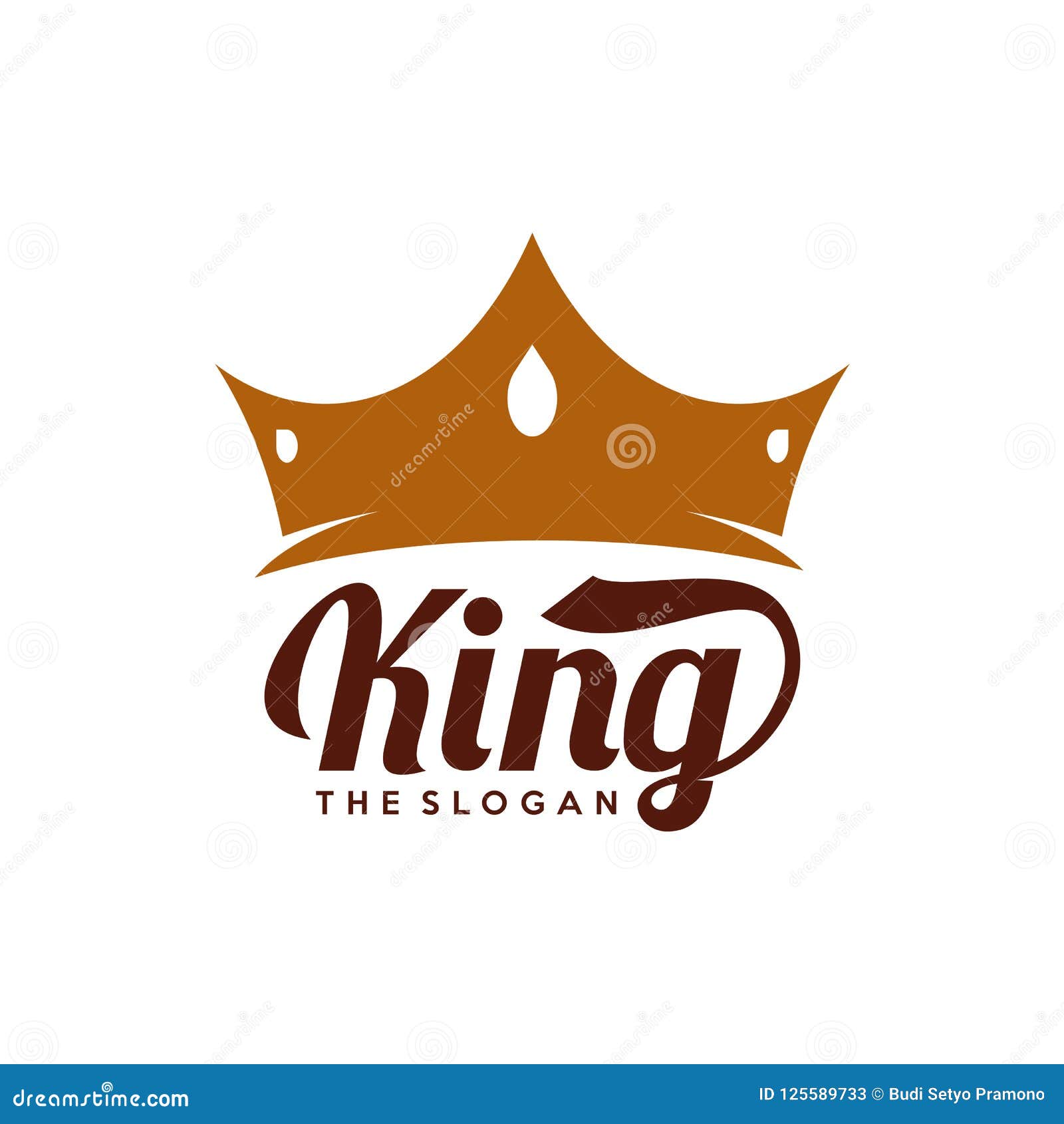 Crown and King Logo Design Vector Template, Tipography, Crown Emblem