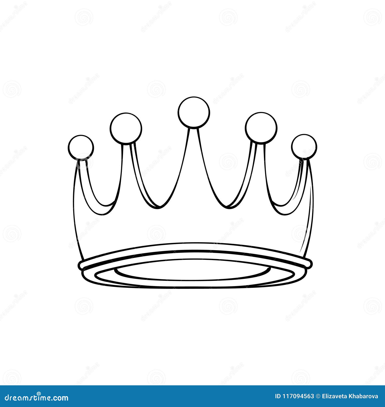 Crown of the King or Royal Crown Line Art Icon for Apps and Websites ...