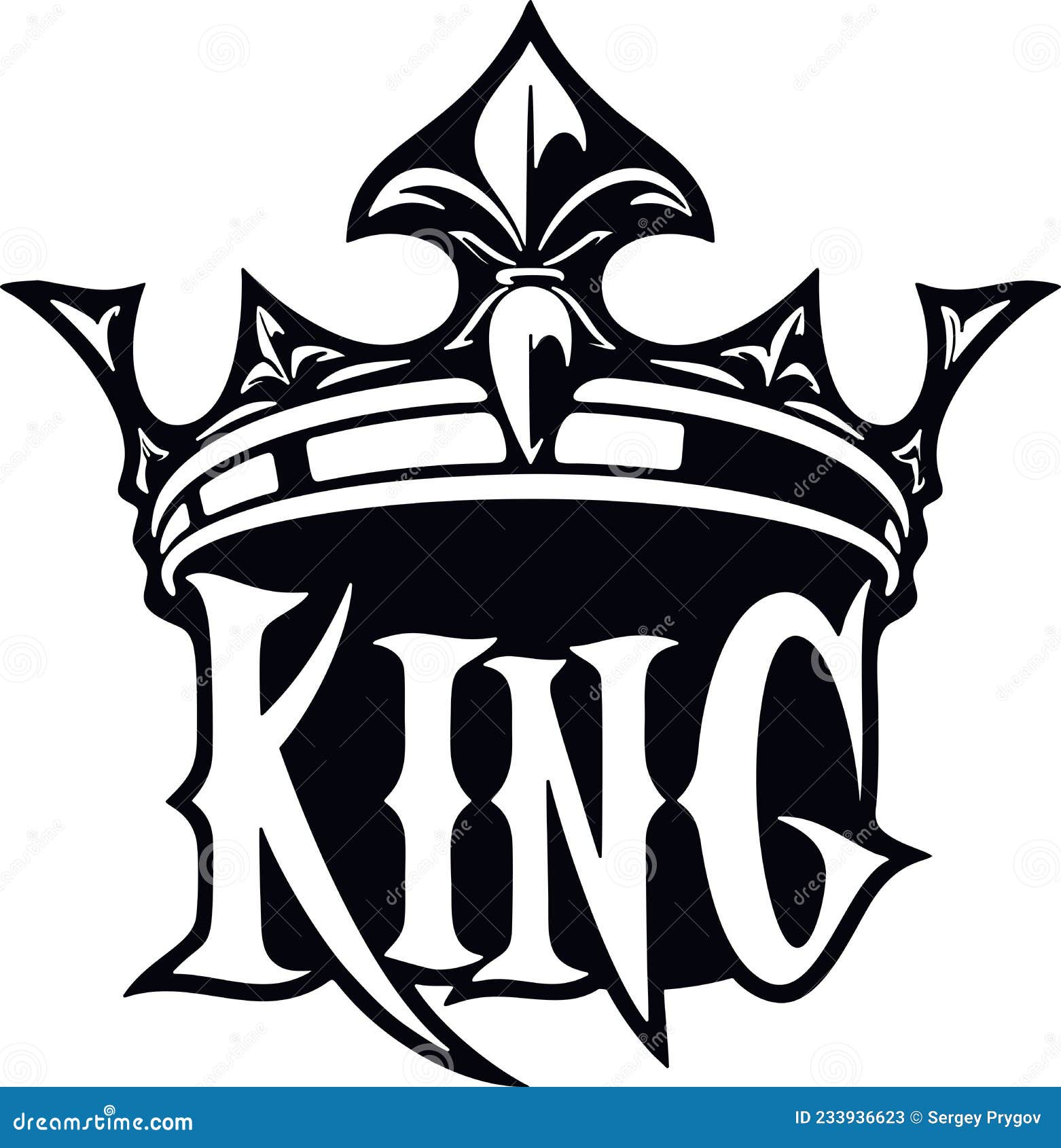 Crown, King Sticker for Car Isolated on White Stock Vector