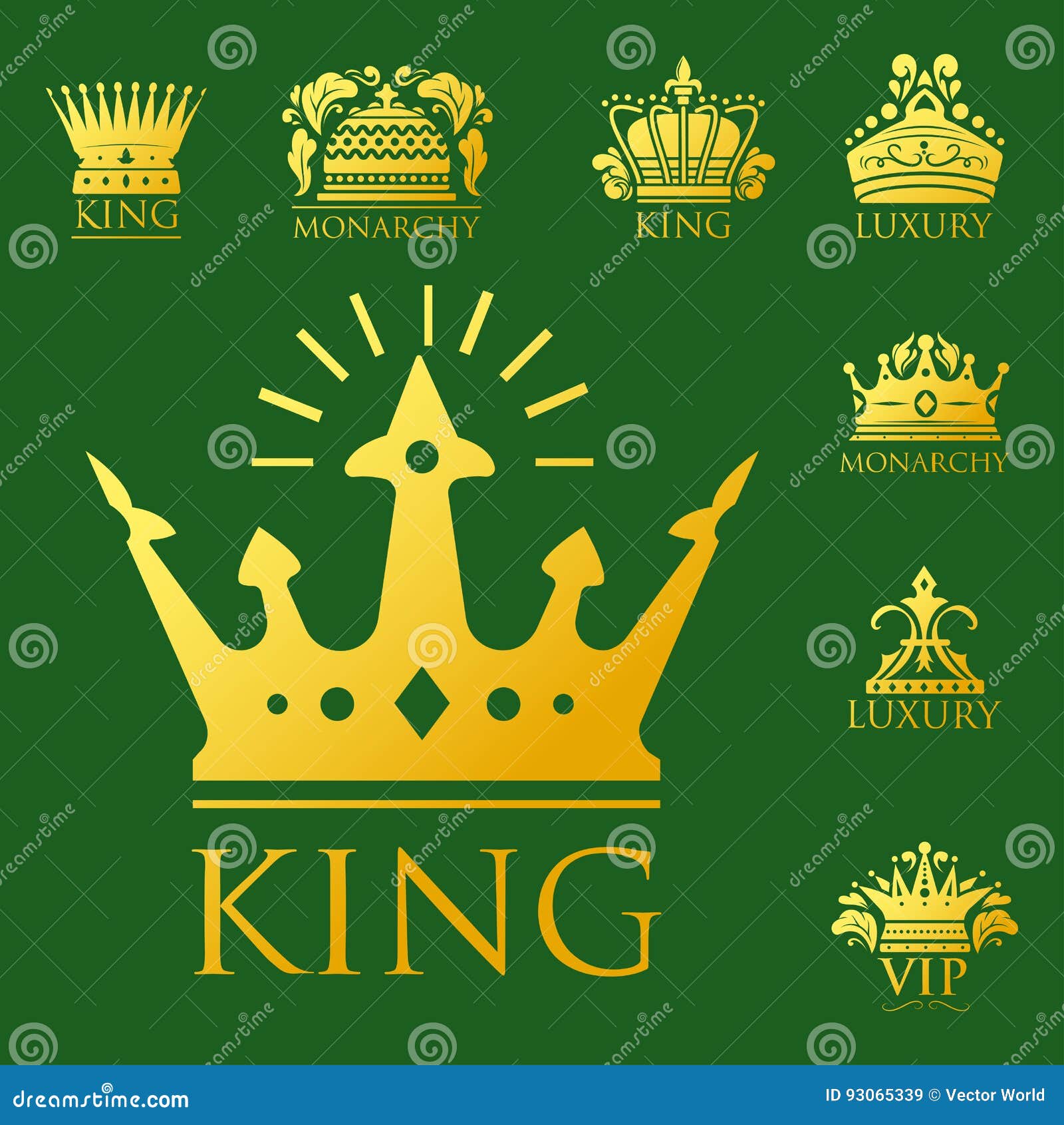 Premium Vector  Gold crown with ribbon winner king or queen