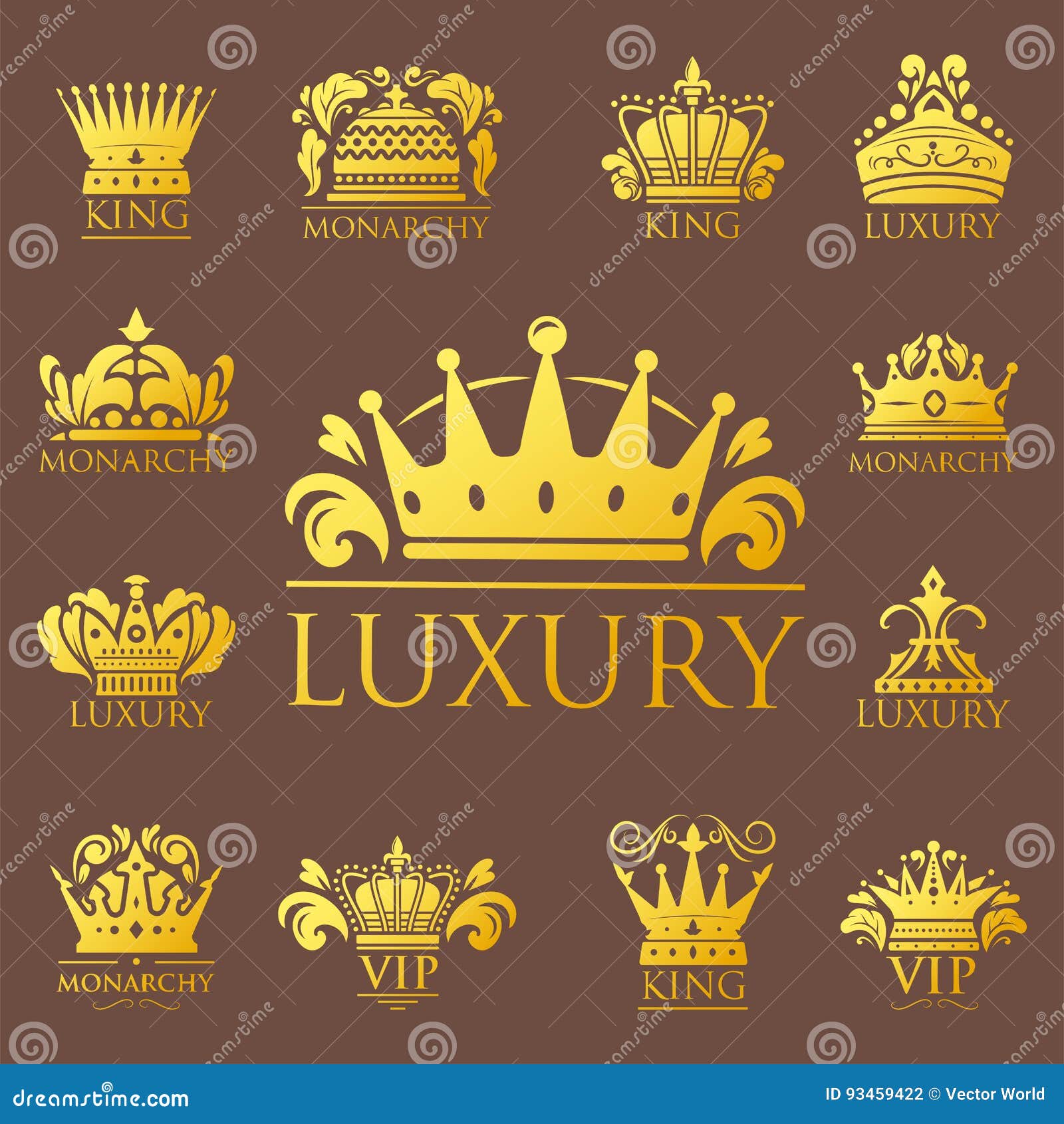 Premium Vector  Gold crown with ribbon winner king or queen