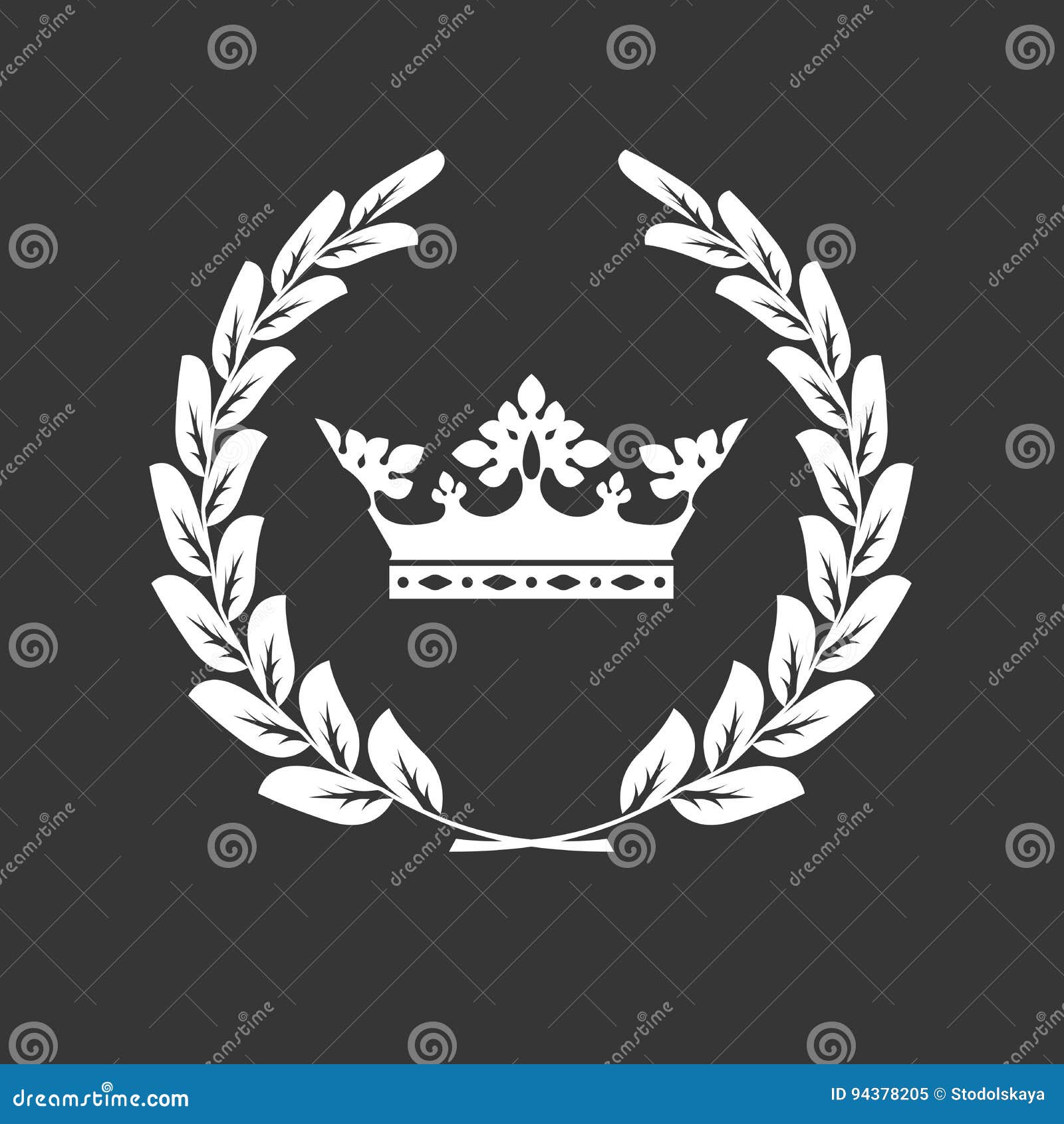 crown and laurel wreath - blazon or coat of arms
